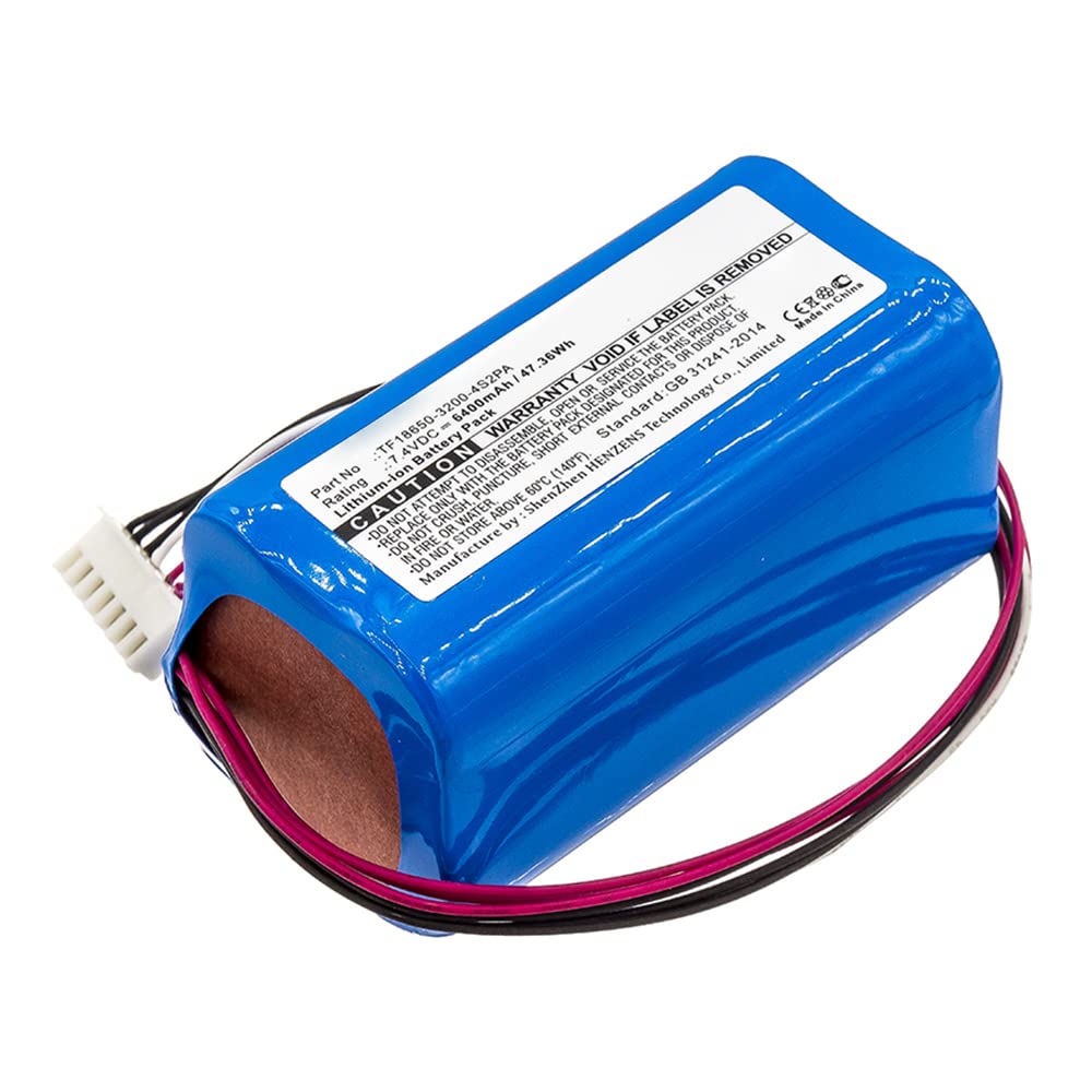 Synergy Digital 7.4V 6400mAh Li-ion Replacement Battery for 7252-XML-SP Speaker - Long Lasting Power for DJ Equipment, Outdoor Events & Home Audio Systems