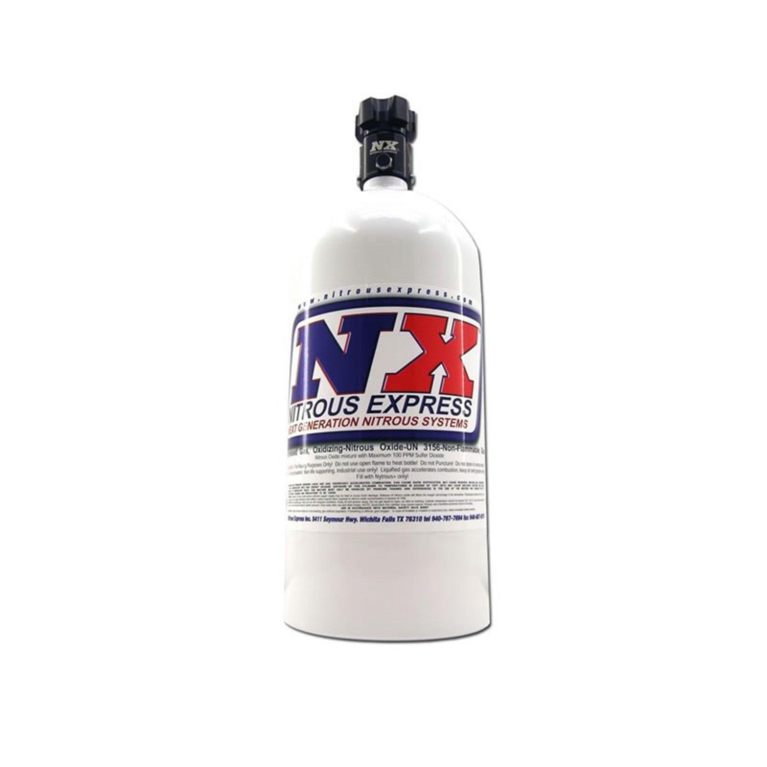 Nitrous Express 11055 5 lbs Nitrous Oxide Bottle with Chrome Motorcycle Valve - High Performance Boost for Racing & Motorcycle Applications