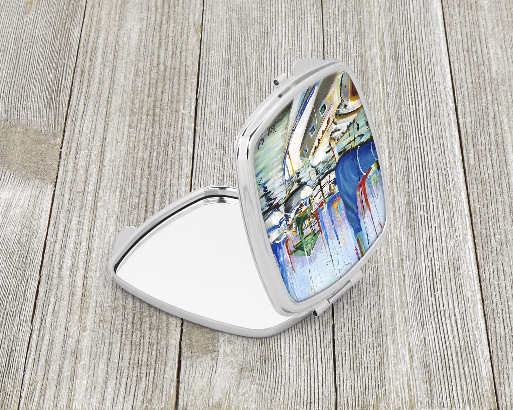 Daybreak Sailboats Compact Mirror - Decorative Travel Makeup Mirror for Women & Girls | Folding Handheld Pocket Mirror | Perfect Gift for Travel, Home Vanity & Purse | Caroline's Treasures JMK1241SCM