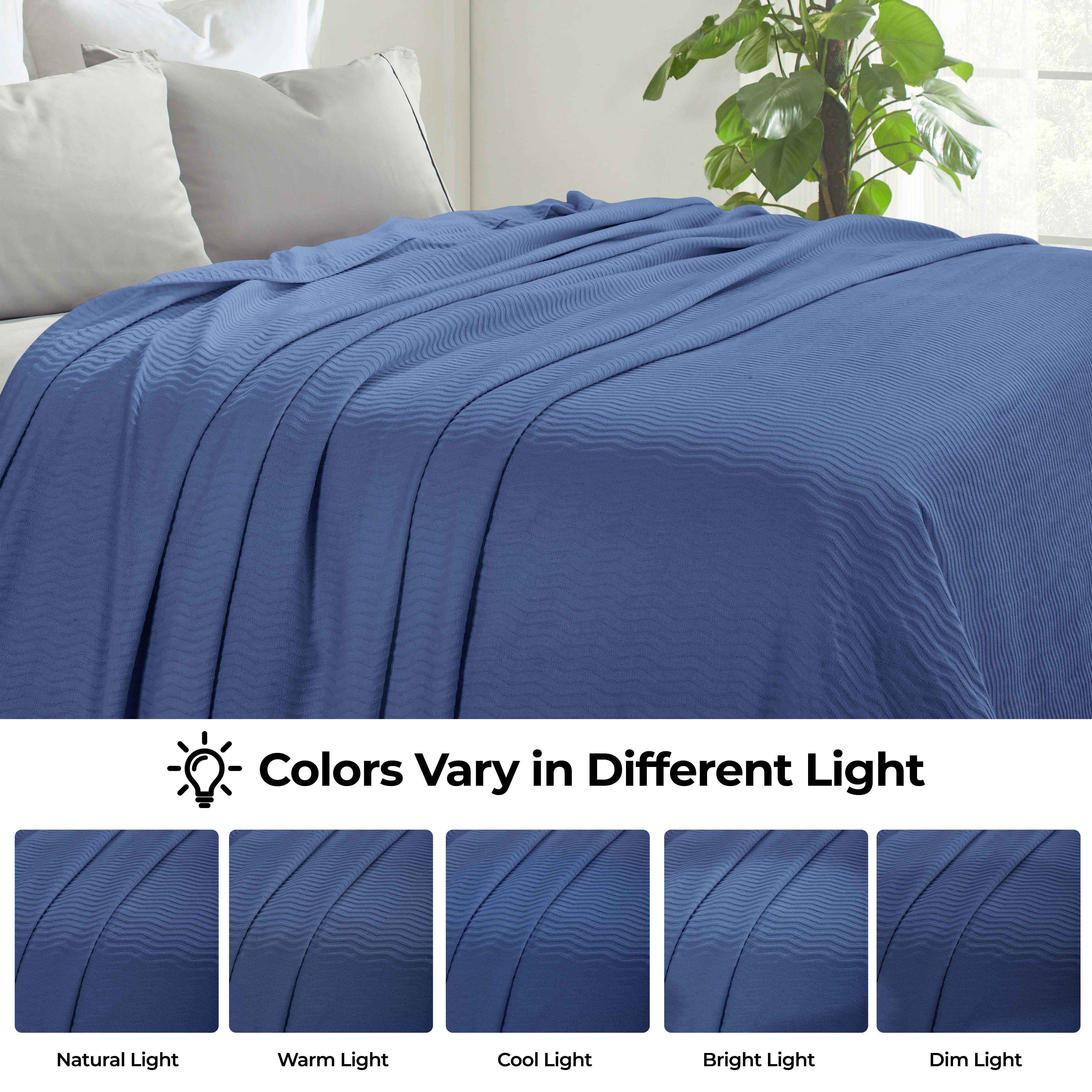 Jena Cotton Textured Chevron Lightweight Woven Blanket - Soft & Breathable Throw for Sofa, Bed & Outdoor Use - Cozy Home Decor & Picnic Essential