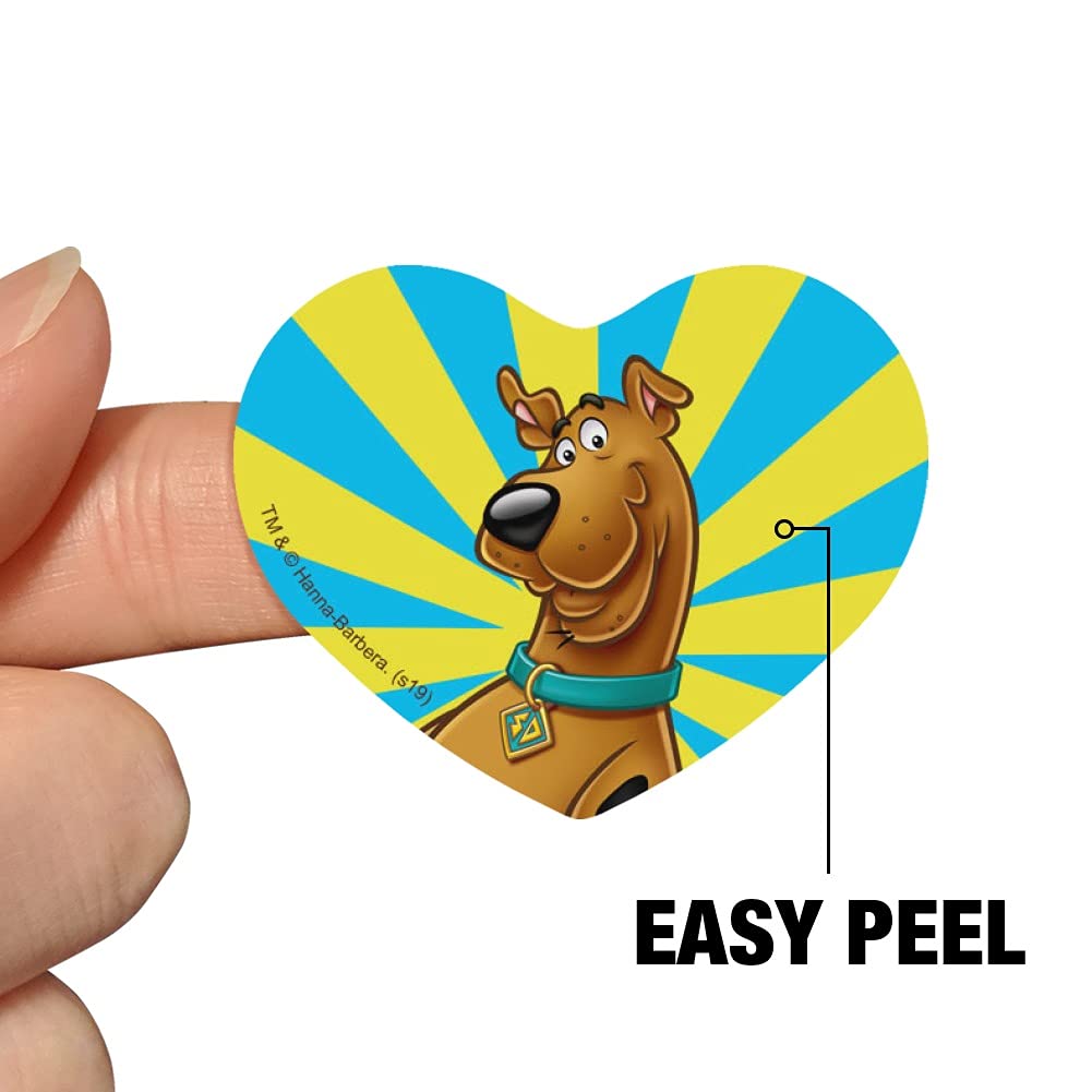 Scooby-Doo Heart Shaped Planner Stickers - Cute Cartoon Character Scrapbook Decals for Bullet Journal, DIY Crafts, School Supplies & Gift Wrapping