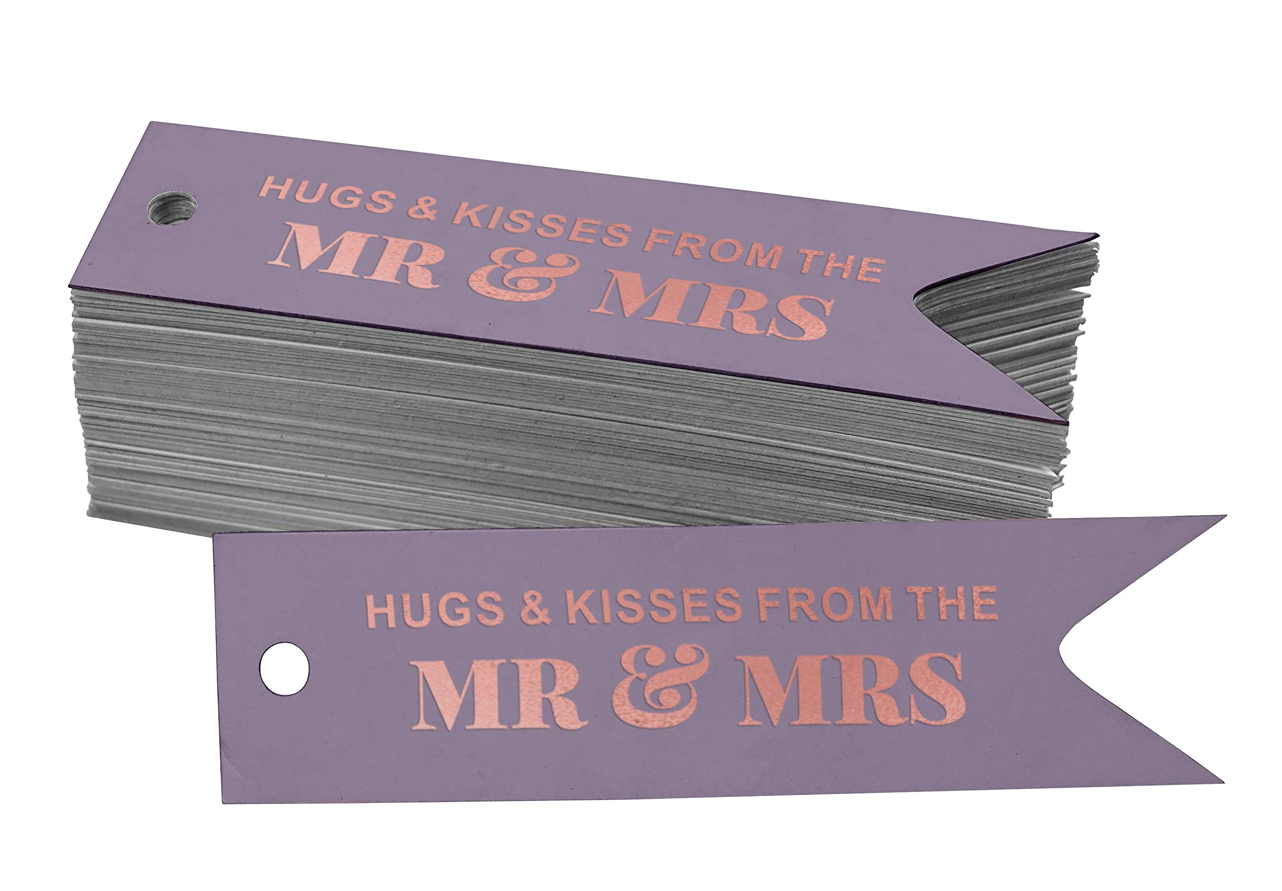 100pcs Rose Gold Foil Gift Tags - Elegant Wedding Favor Tags for Bridal Shower, Baby Shower & Party Decorations - Perfect for Invitations, Place Cards & Gift Wrapping