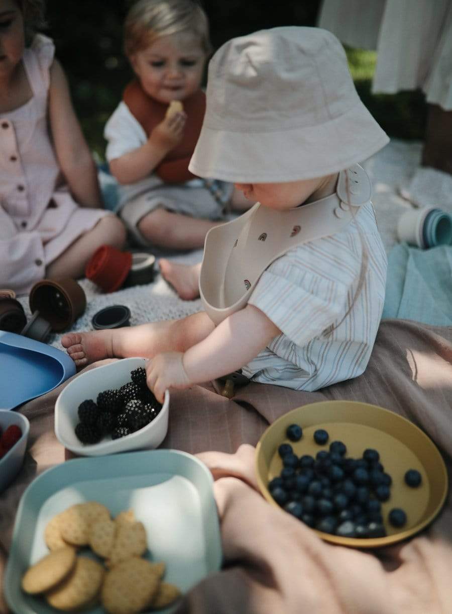 Mushie Silicone Baby Bib - Soft, Durable & Easy Clean Feeding Bib for Infants & Toddlers - Perfect for Mealtime, Snacks & Messy Play
