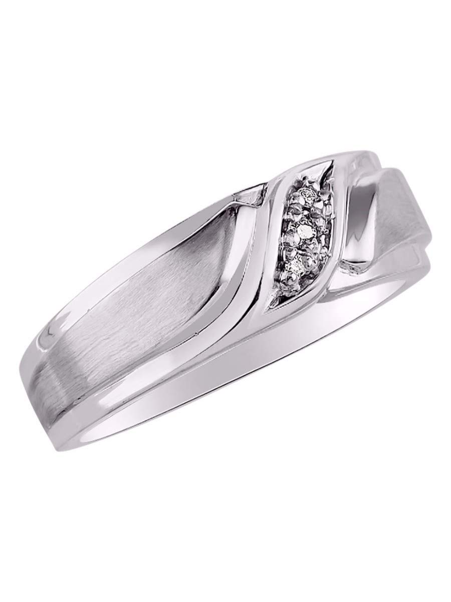 Rylos Sterling Silver His & Hers Wedding Band Ring with Genuine Diamonds - Sizes 6-13 | Elegant Mens Jewelry for Anniversary, Engagement & Special Occasions