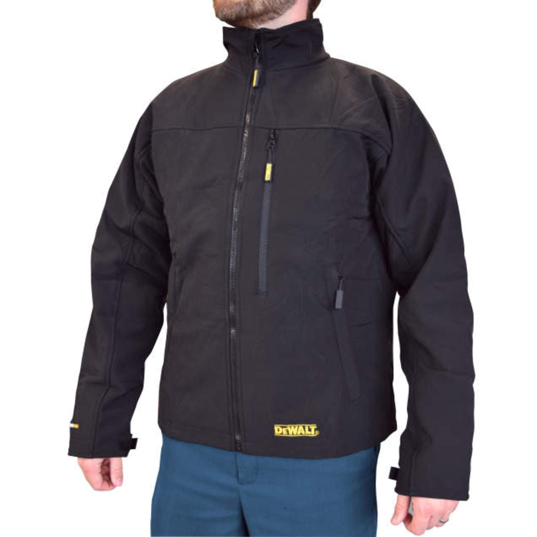 DEWALT® Men's Heated Fleece Lined Soft Shell Jacket with Battery – 5 Heating Zones, Water & Wind Resistant, Adjustable Fit, 5 Pockets | Sizes S-3XL | Perfect for Outdoor Work, Winter Sports & Cold Weather Activities