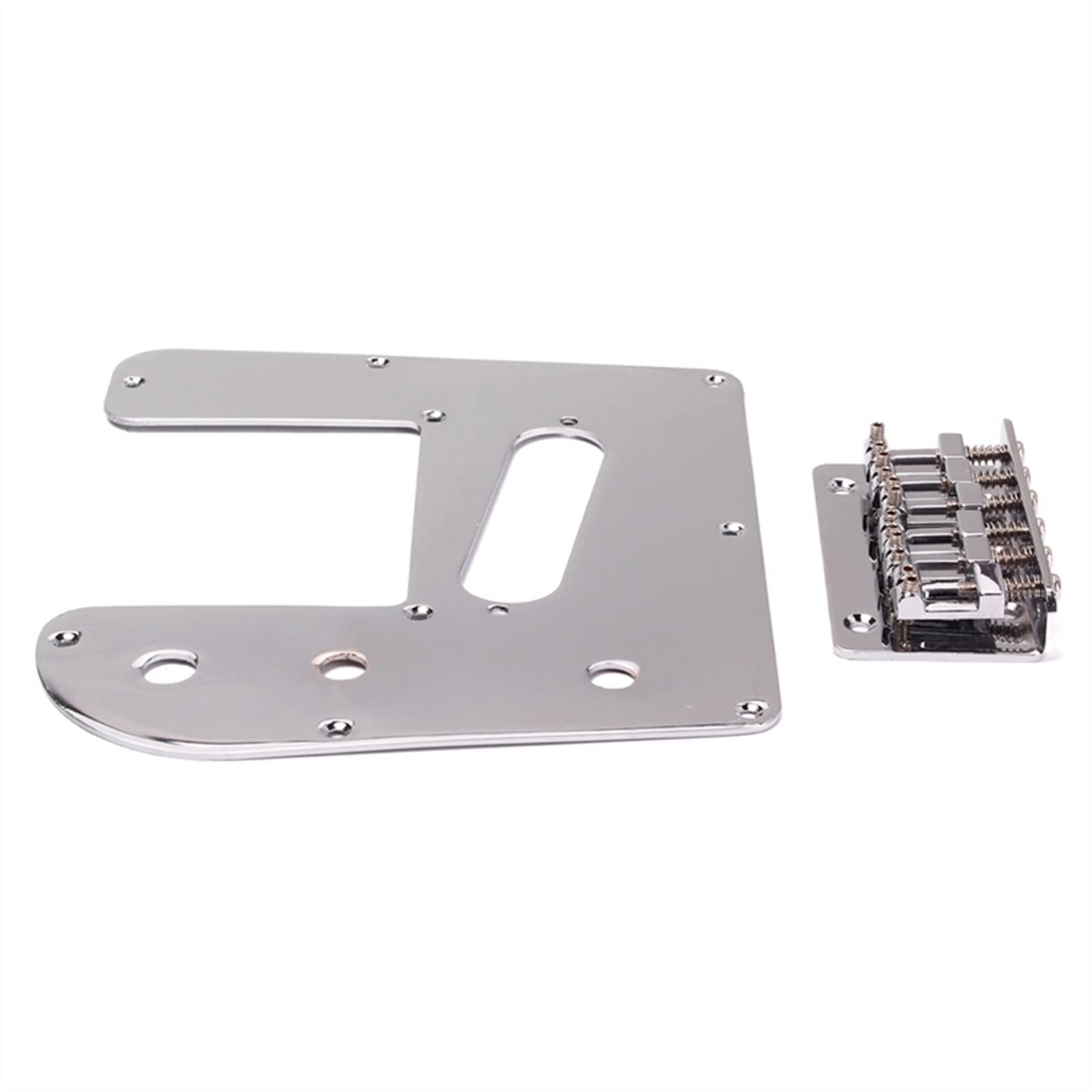 Chrome Plated 6-String Electric Guitar Control Plate & Bridge Set - Premium Steel Guitar Hardware for Electric Guitar Upgrades and Repairs - Perfect for Rock, Blues, and Metal Performances