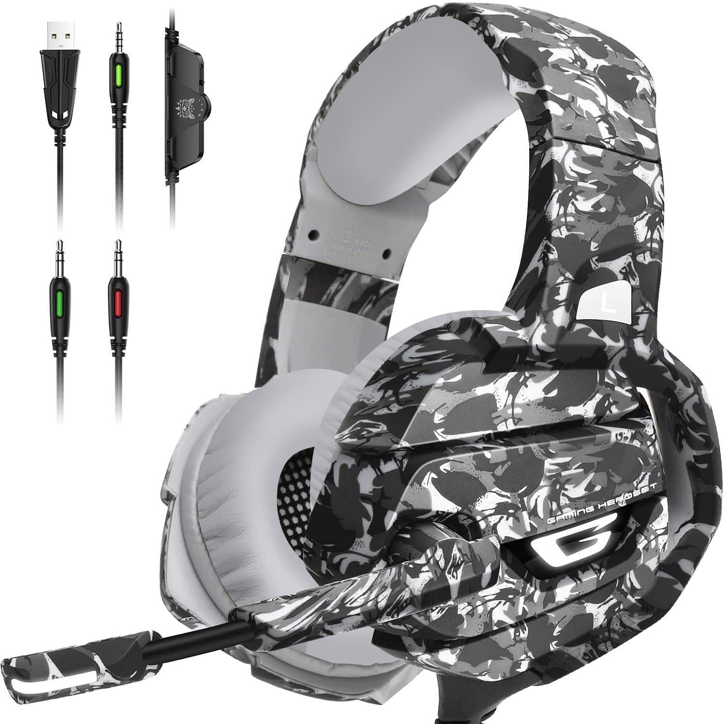 FEIYING Gaming Headset with Noise Cancelling Mic - 7.1 Surround Sound Over-Ear Headphones with 50mm Drivers, 3.5mm Audio Jack for PC, PS4, PS5, Xbox, Switch & Laptop - Perfect for FPS Games, Streaming & Online Chatting
