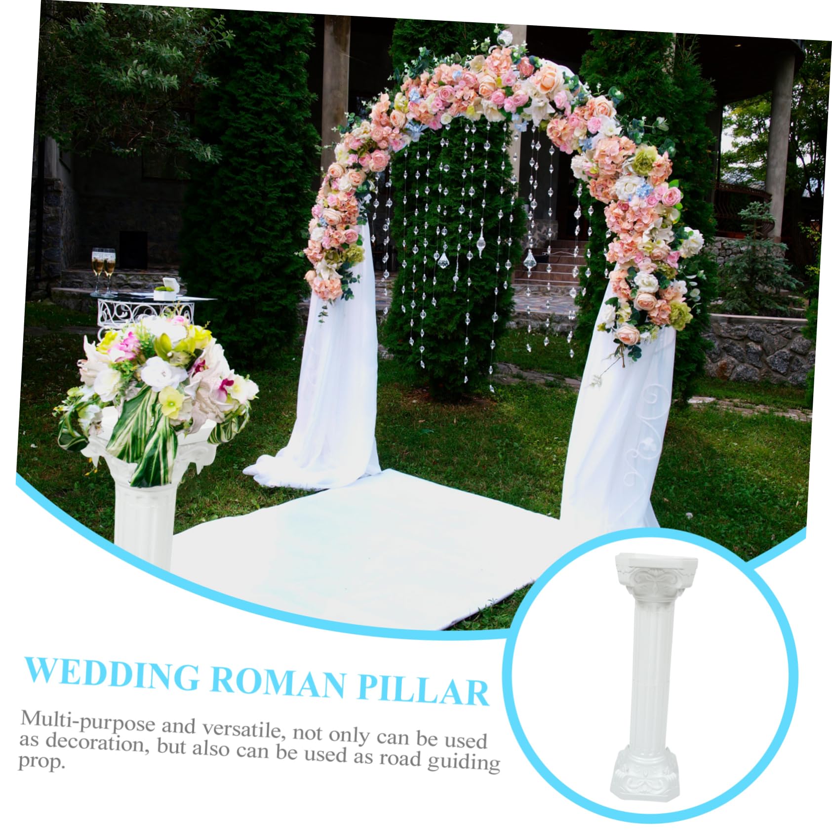 Yardwe Tall Roman Greek Column Plant Stand - Durable Plastic Flower Pot Holder, Wedding Table Decor, Home & Garden Statue for Indoor/Outdoor Decor | Perfect for Living Room, Patio, and Event Centerpieces