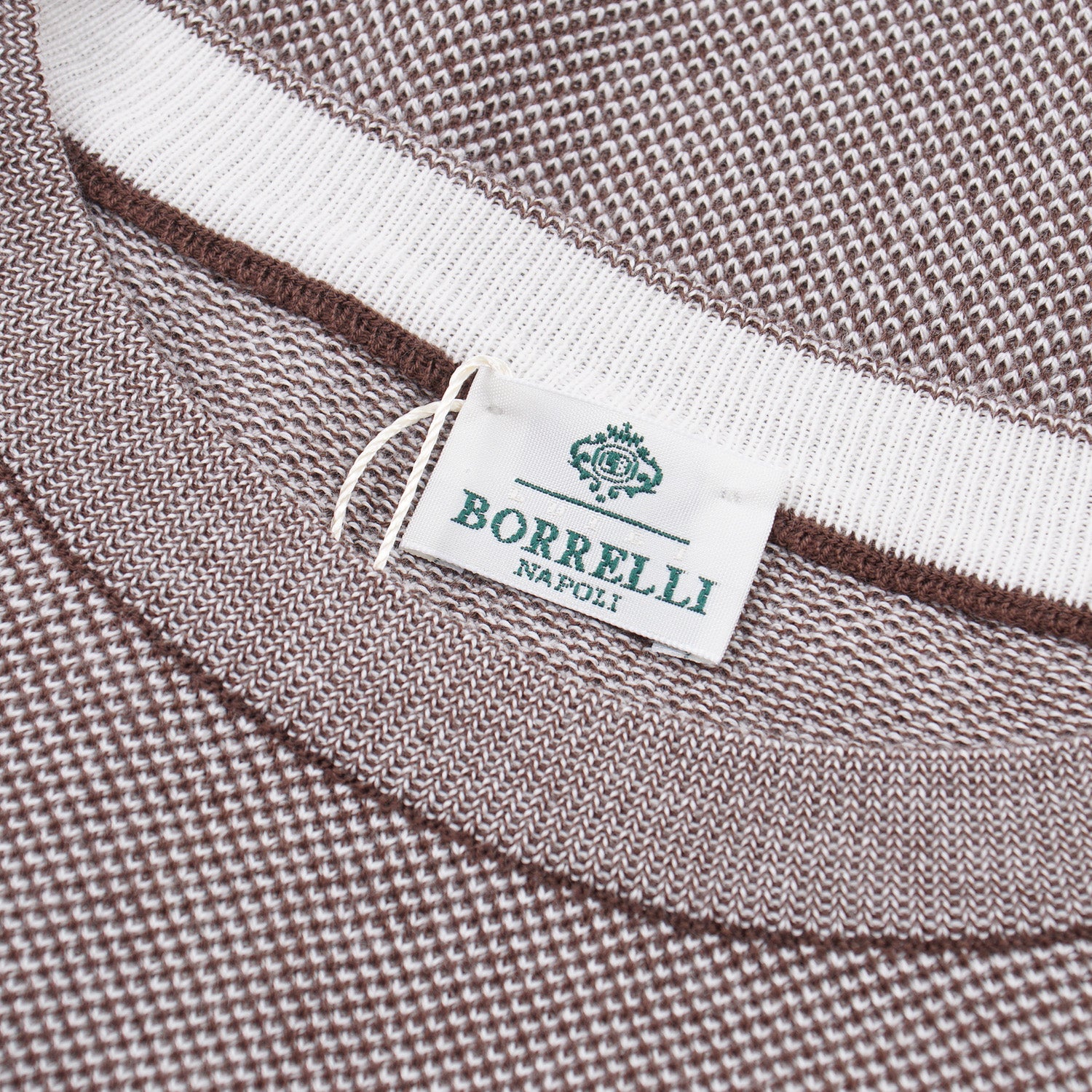 Luigi Borrelli Men's Cotton Pique Knit Sweater - Casual & Comfortable Pullover for Business, Office, and Everyday Wear