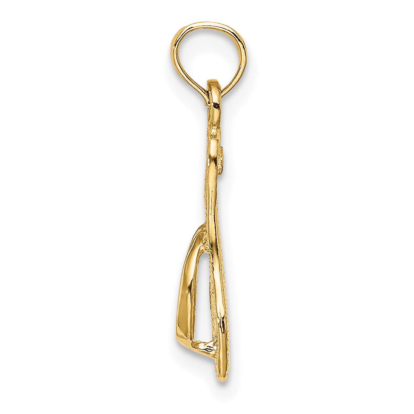 14K Solid Yellow Gold Hawaiian Flip Flop Necklace - Dainty Single Strap Sandal Pendant Charm for Women - Perfect Beach Vacation Jewelry Gift for Summer, Ocean Getaways & Tropical Themed Parties
