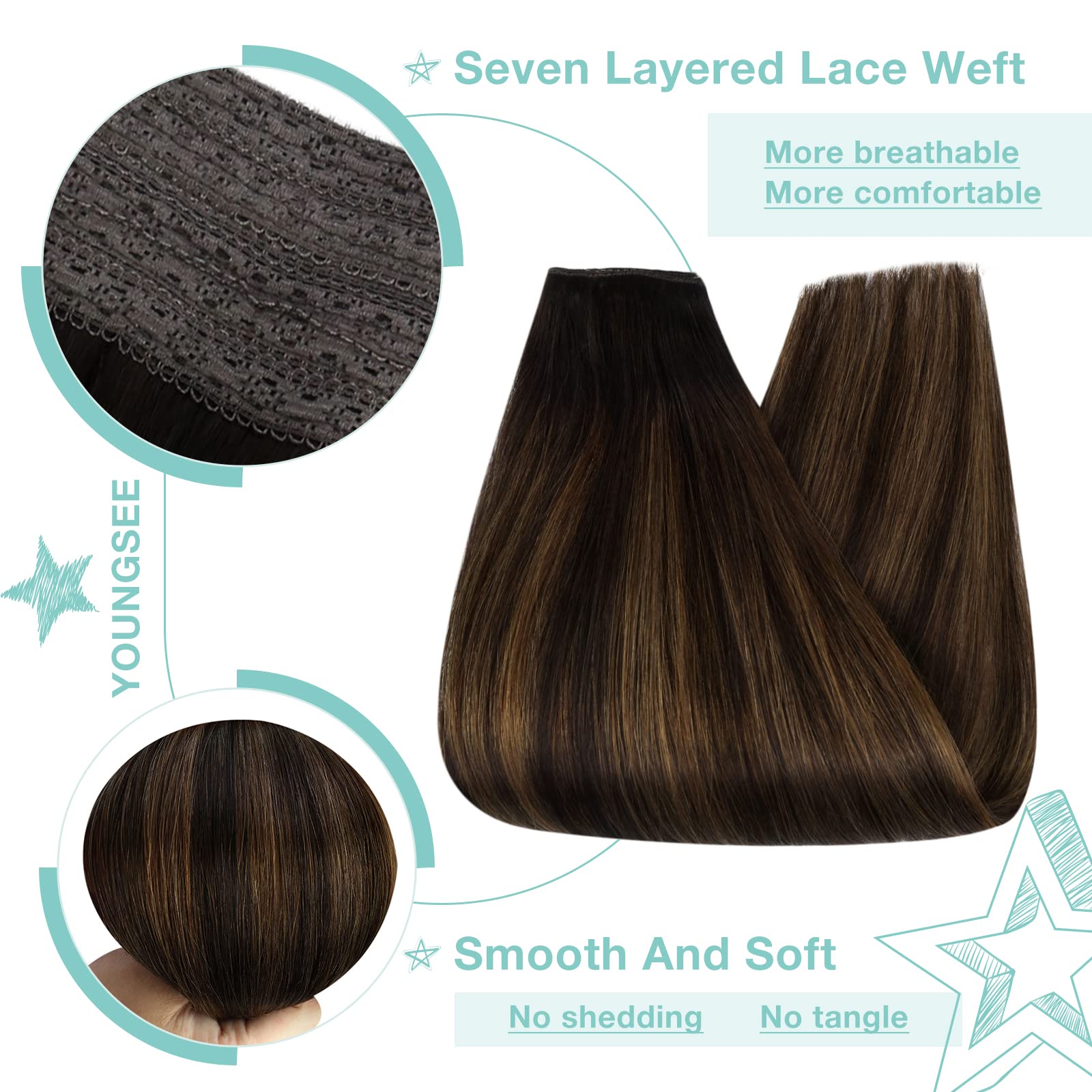 Premium 100% Human Hair Wire Hair Extensions for Women - Clip-In, Heat Resistant, Natural Look for Daily Styling & Special Occasions