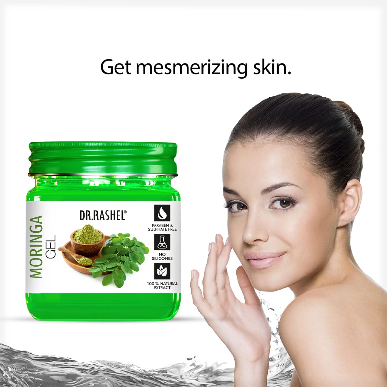 DR.RASHEL Moringa Face Gel with Glycerin Extracts - Hydrating & Nourishing Moisturizer for Men & Women (380ml) | Unclogs Pores, Soothes Skin Tone, Non-Sticky Formula | Perfect for Daily Skincare & Post-Shave Hydration