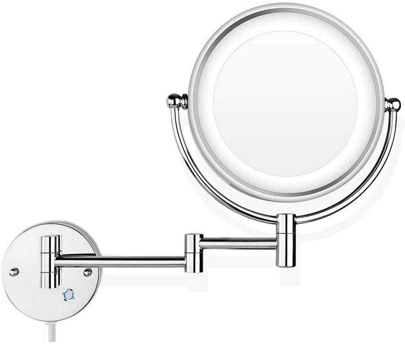 10X Magnifying Makeup Mirror with Dimmable LED Lights - Touch Screen Wall Mounted Bathroom Mirror for Shaving & Makeup Application - Perfect for Vanity, Dressing Room & Spa (UK Plug)
