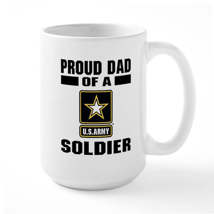 Proud Army Dad Ceramic Coffee Mug 15 oz - Insulated Tea Cup for Military Fathers - Perfect for Gifts, Office Use & Home Brewing
