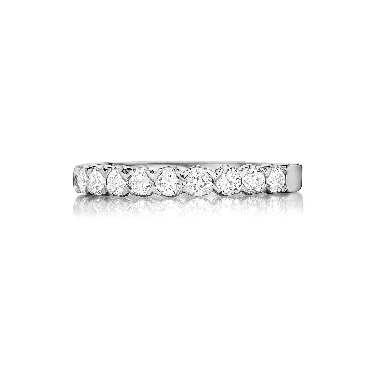 0.75 Carat Diamond Half Eternity Band in 14K White Gold - Elegant Wedding Ring for Women, Perfect for Anniversaries & Special Occasions