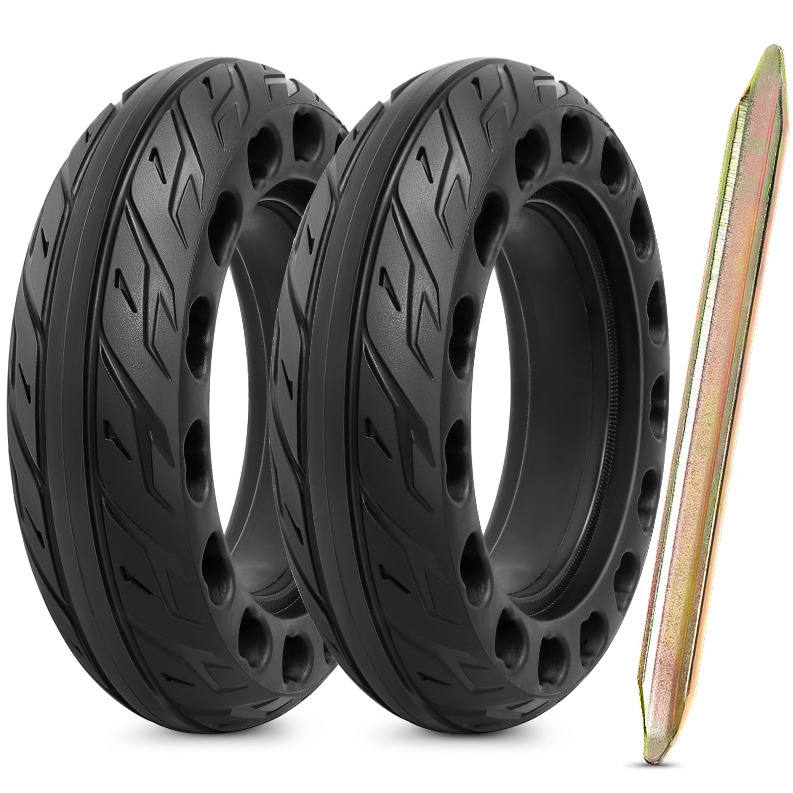 2Pcs 200x50 Solid Rubber Tires - 8 Inch Electric Scooter Wheels Replacement, Front/Rear Solid Tire for 200x50 E-Scooter (P-T006) - Durable & Puncture-Proof for Commuting, Campus, Urban Travel