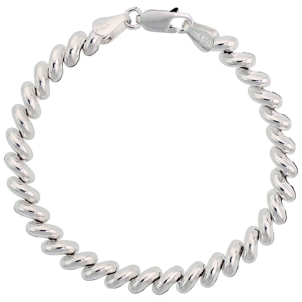 Authentic Italian Sterling Silver Baby San Marco Bracelets & Necklaces - 1/4 Inch Width - Perfect for Christenings, First Communion & Special Occasions