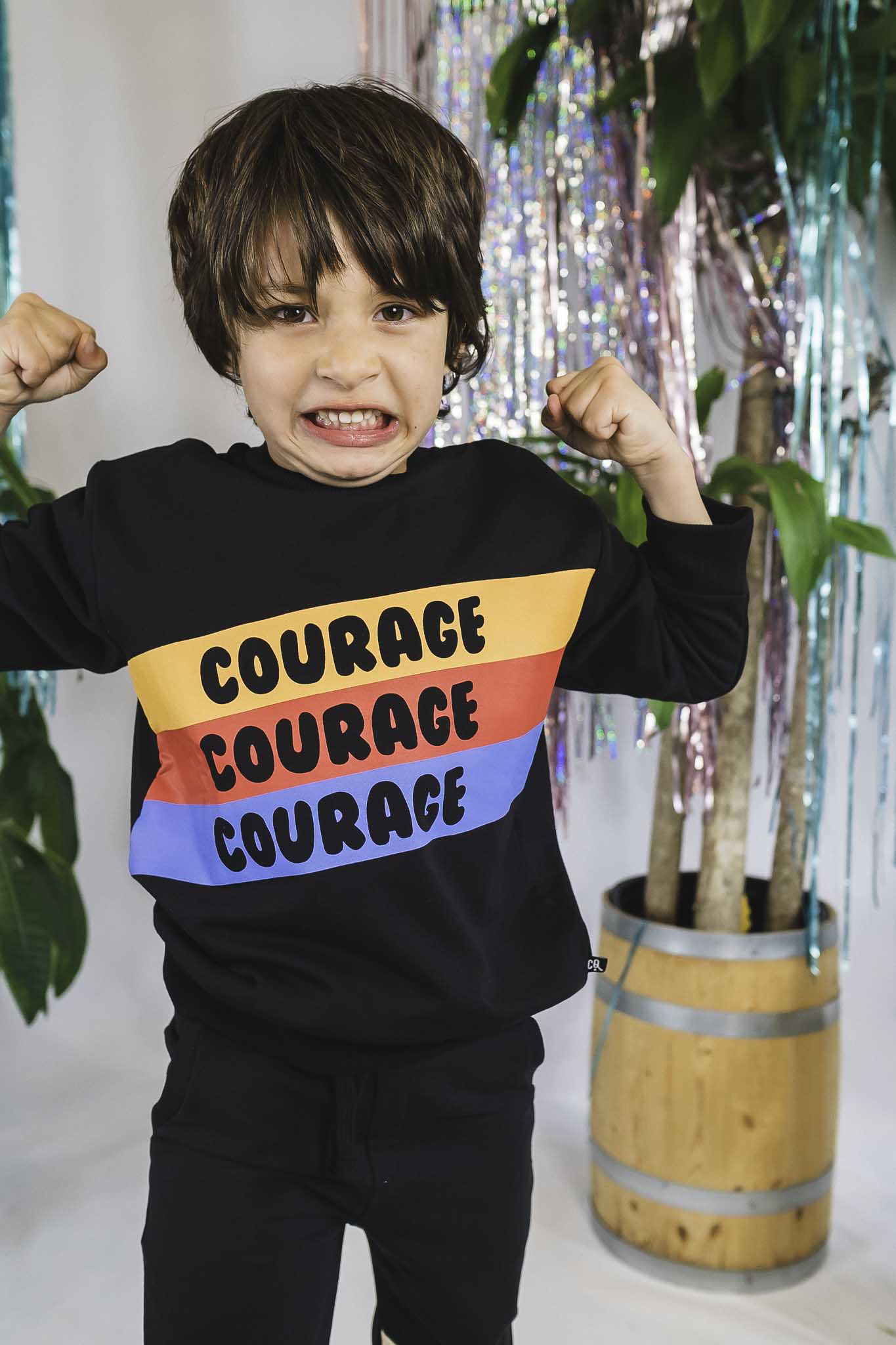Courage French Terry Sweater for Toddlers - Unisex Cotton Pullover for Boys & Girls | Perfect for Playdates, Preschool & Cozy Family Outings