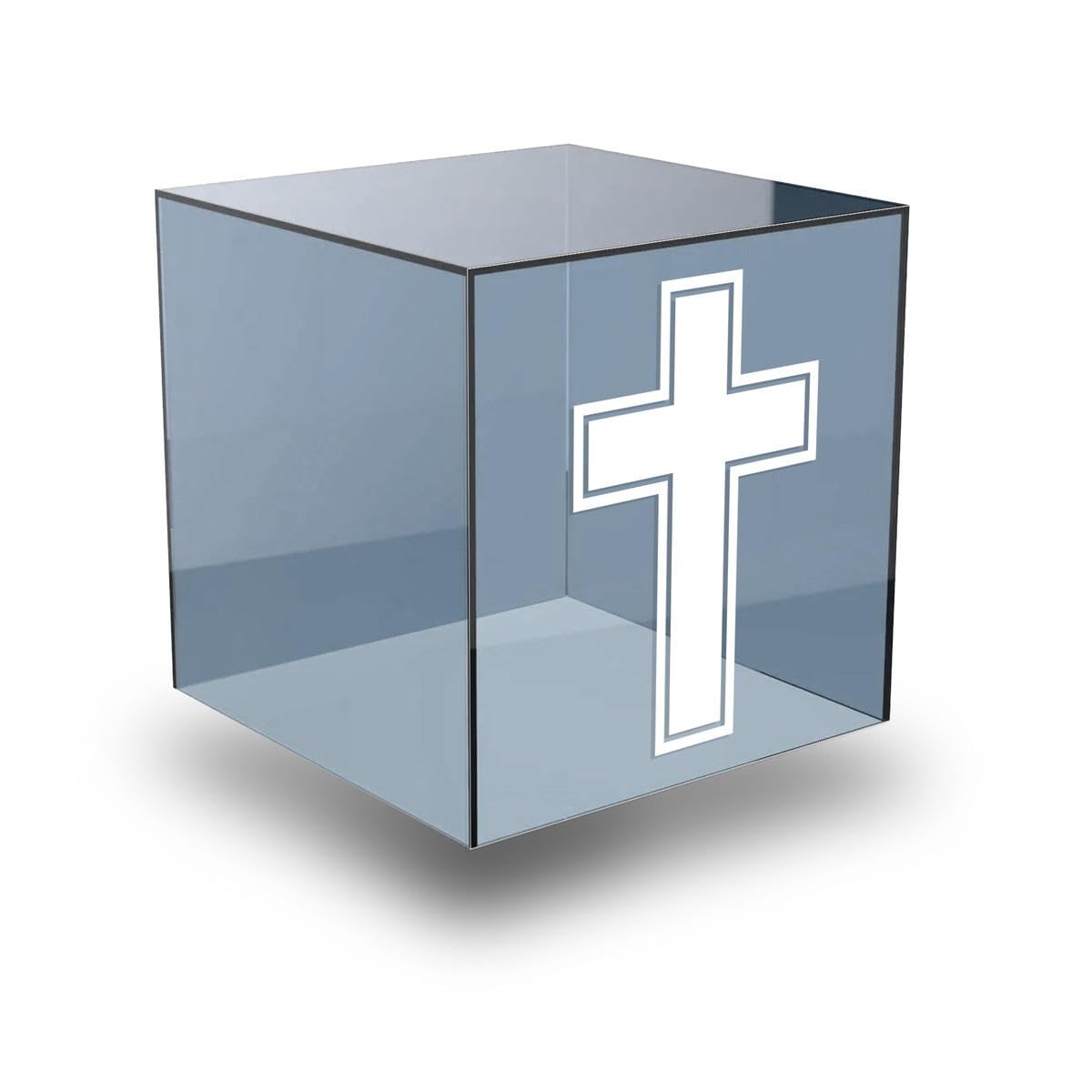 Waterproof White Cross Patonce Fleury Trinity Sticker (3 x 1.96 Inches) - Perfect for Laptops, Tablets, Journals & DIY Crafts - Durable Vinyl Decal for Home, Office & School Decor