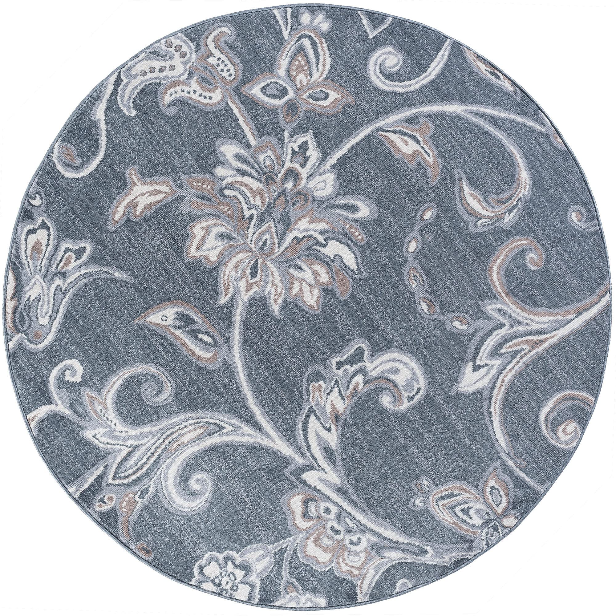Dark Gray Modern Large 8ft Round Area Rug - Soft Contemporary Carpet for Living Room, Bedroom, Dining Room, Kitchen & Entryway - Perfect for Home Decor, Family Gatherings and Cozy Spaces