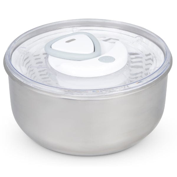 Zyliss Easy Spin 2 Stainless Steel Salad Spinner - Large 5.5 Quart Kitchen Gadget for Washing & Drying Lettuce, Greens, Herbs - Perfect for Meal Prep, Healthy Eating & Fresh Salads