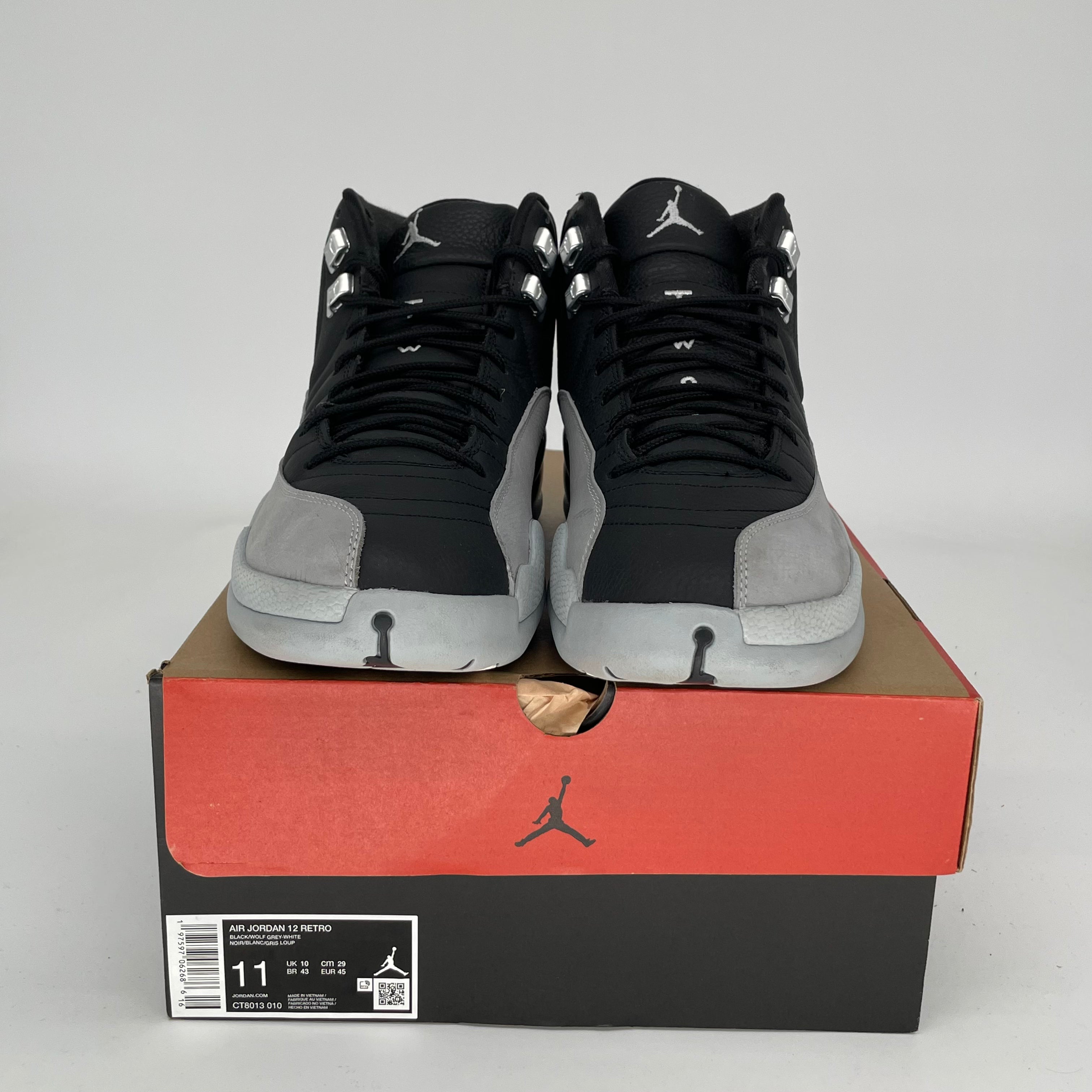 Air Jordan 12 'Barons' Men's Basketball Shoes Size 11 - Black/White CT8013-010 | Retro Sneakers for Sports & Streetwear Fashion