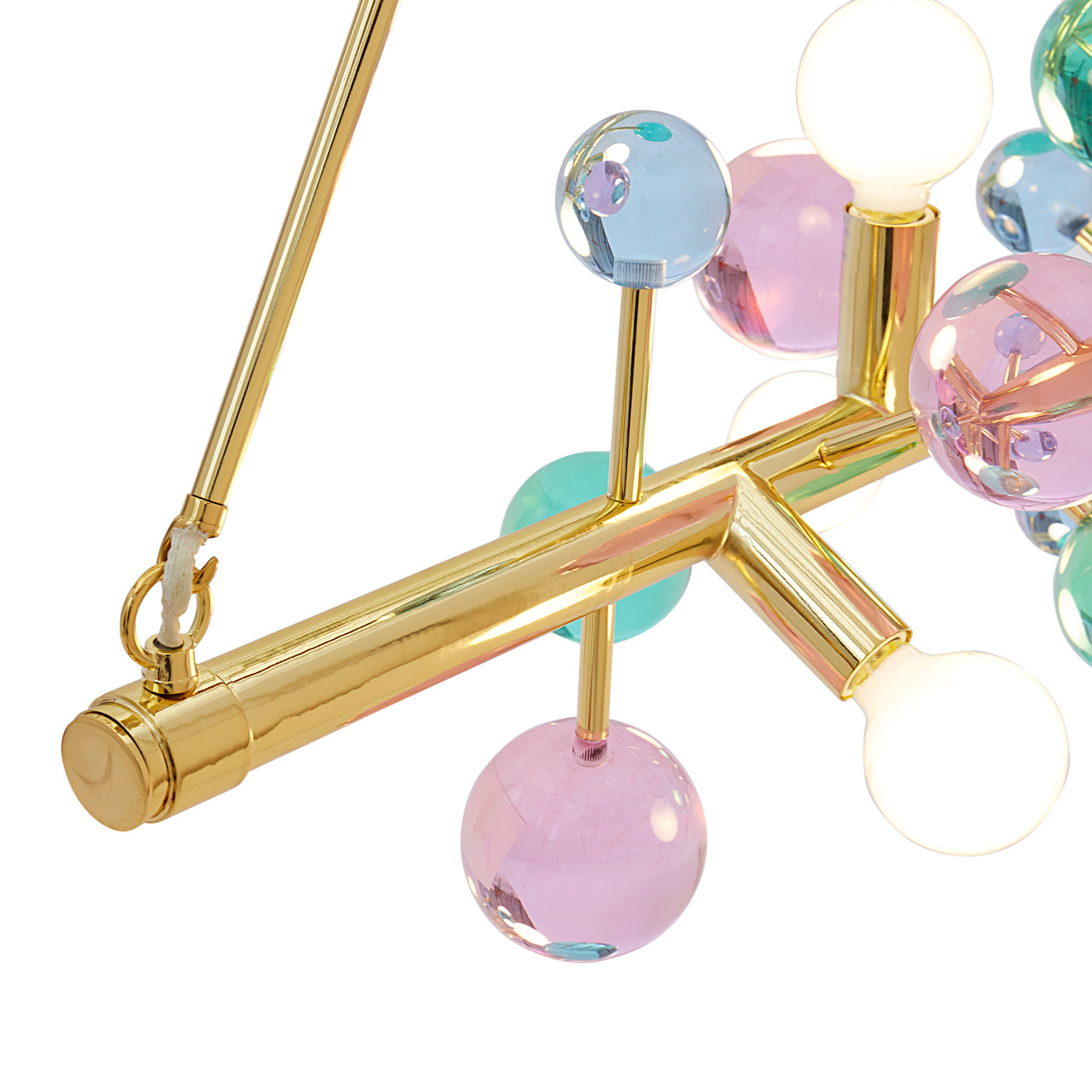 Globo Six Light Linear Chandelier - Modern LED Hanging Fixture for Dining Room, Kitchen Island & Living Room Lighting