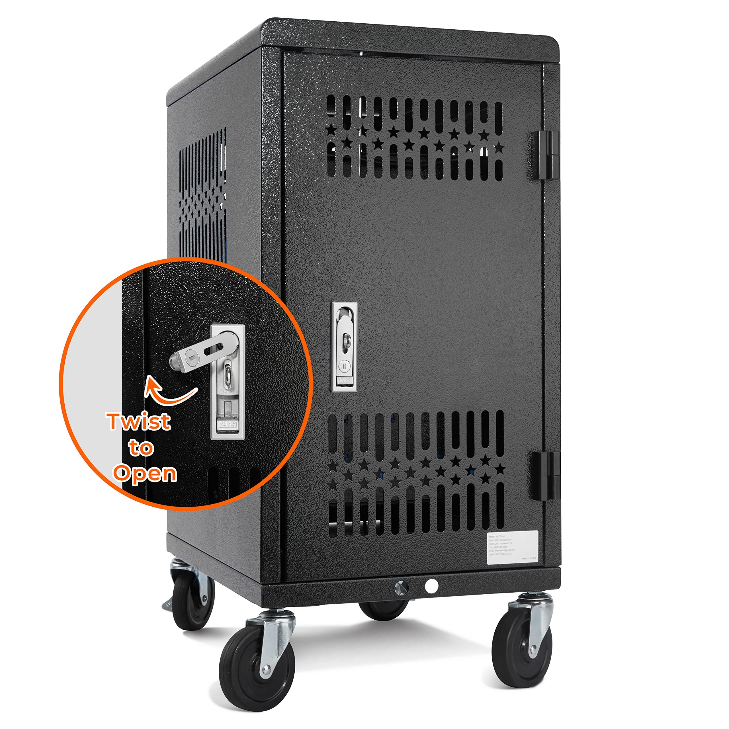 Heavy-Duty 20 Bay Pre-Assembled Laptop Charging Cart for Classroom - Secure Storage & Charging Station for Chromebooks, Laptops & Tablets - Ideal for Schools, Libraries & Computer Labs