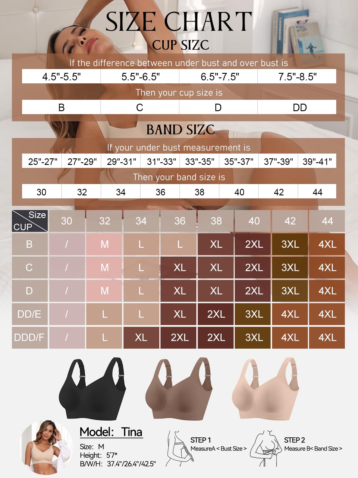 Best Full Coverage Bras for Women - No Underwire Support & Lift, Seamless Back Smoothing Comfort Bra for Everyday Wear, Workouts & Lounge