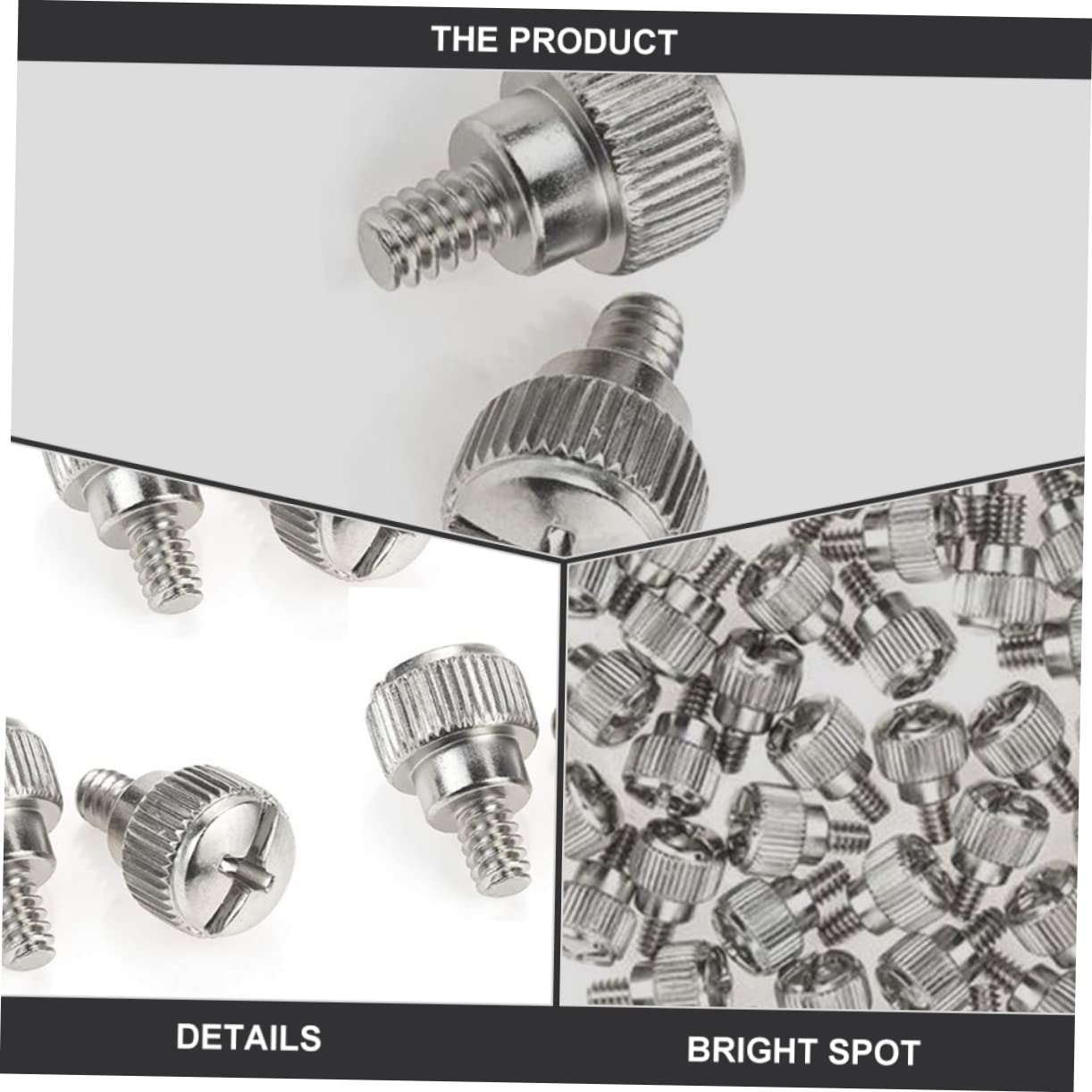 100pcs Silver Thumb Screw Knurled Thumbscrew for PC Case - Durable Computer Accessory for Easy Assembly | Perfect for DIY PC Builds, Server Racks & Electronics Projects