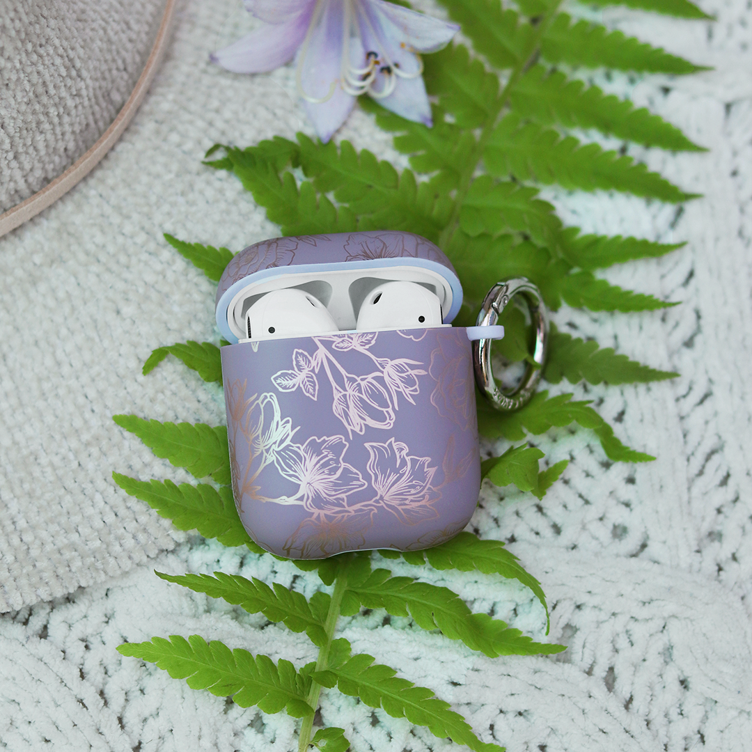 Dusty Rose Floral AirPods Case Cover - Protective Silicone Case for Apple AirPods 1/2/3 - Cute Pink Flower Design - Perfect for Women, Girls, Travel & Everyday Use