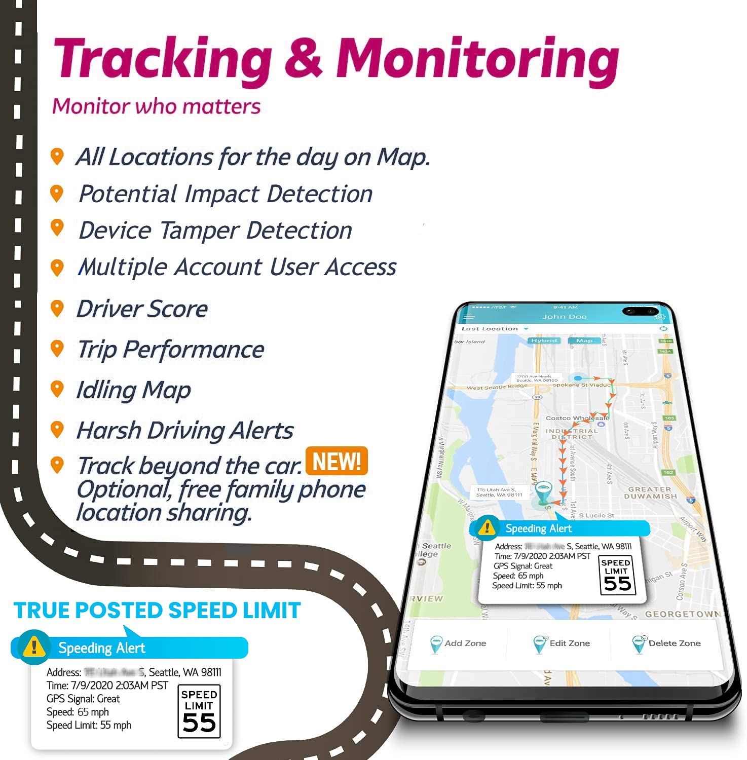 VYNCS Pro 4G LTE OBD Car GPS Tracker - No Monthly Fee | Real-Time Vehicle Tracking, Teen Driver Monitoring, Car Health Diagnostics, Fuel Efficiency & Emission Reports | Ideal for Fleet Management, Parental Control & Used Car Dealers (Model: VPOBDGPS3)