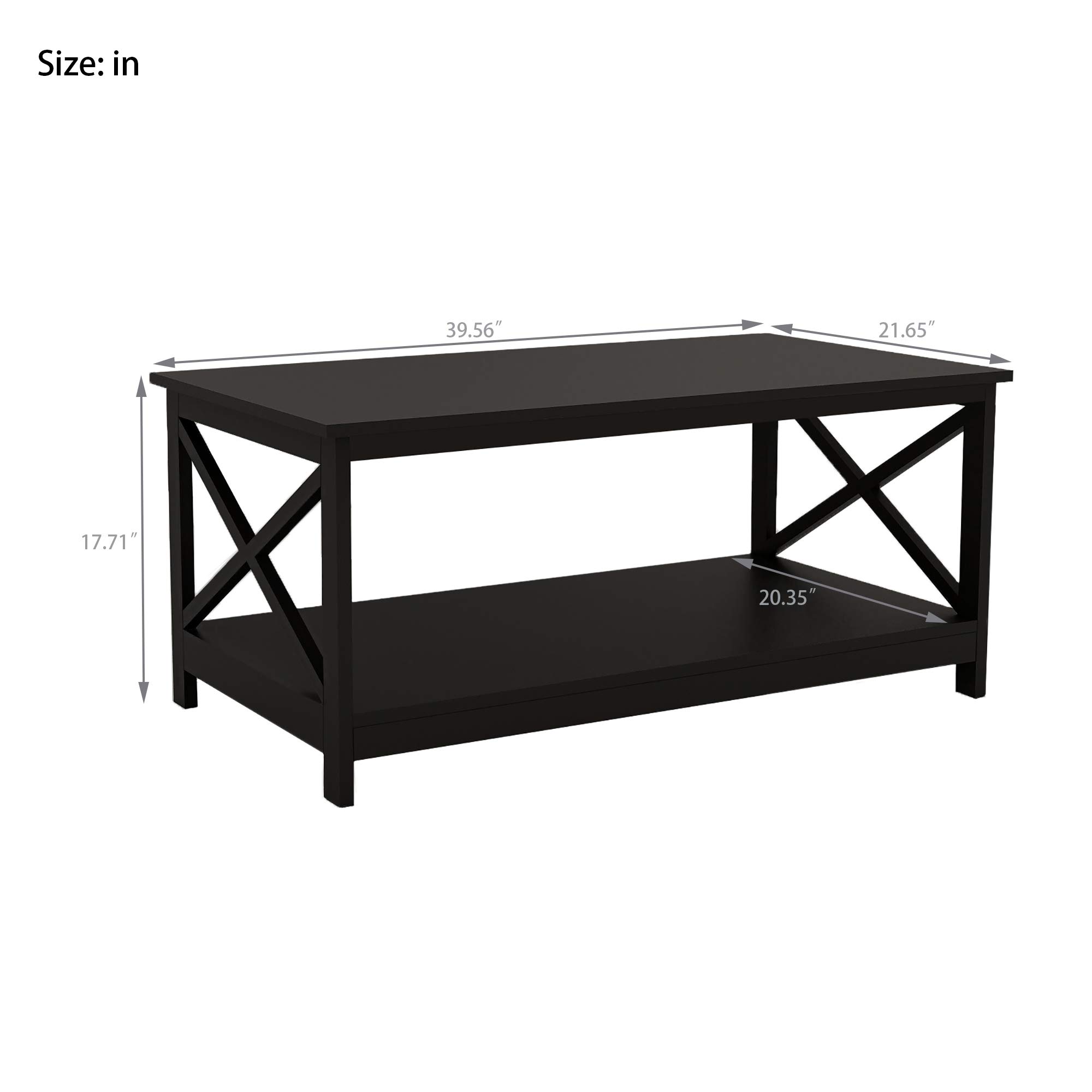 Extendable MDF Coffee Table & Side Table - Black Oxford End Table for Living Room, Office, Waiting Area | Multi-Functional Couch & Reception Table for Home & Business Use