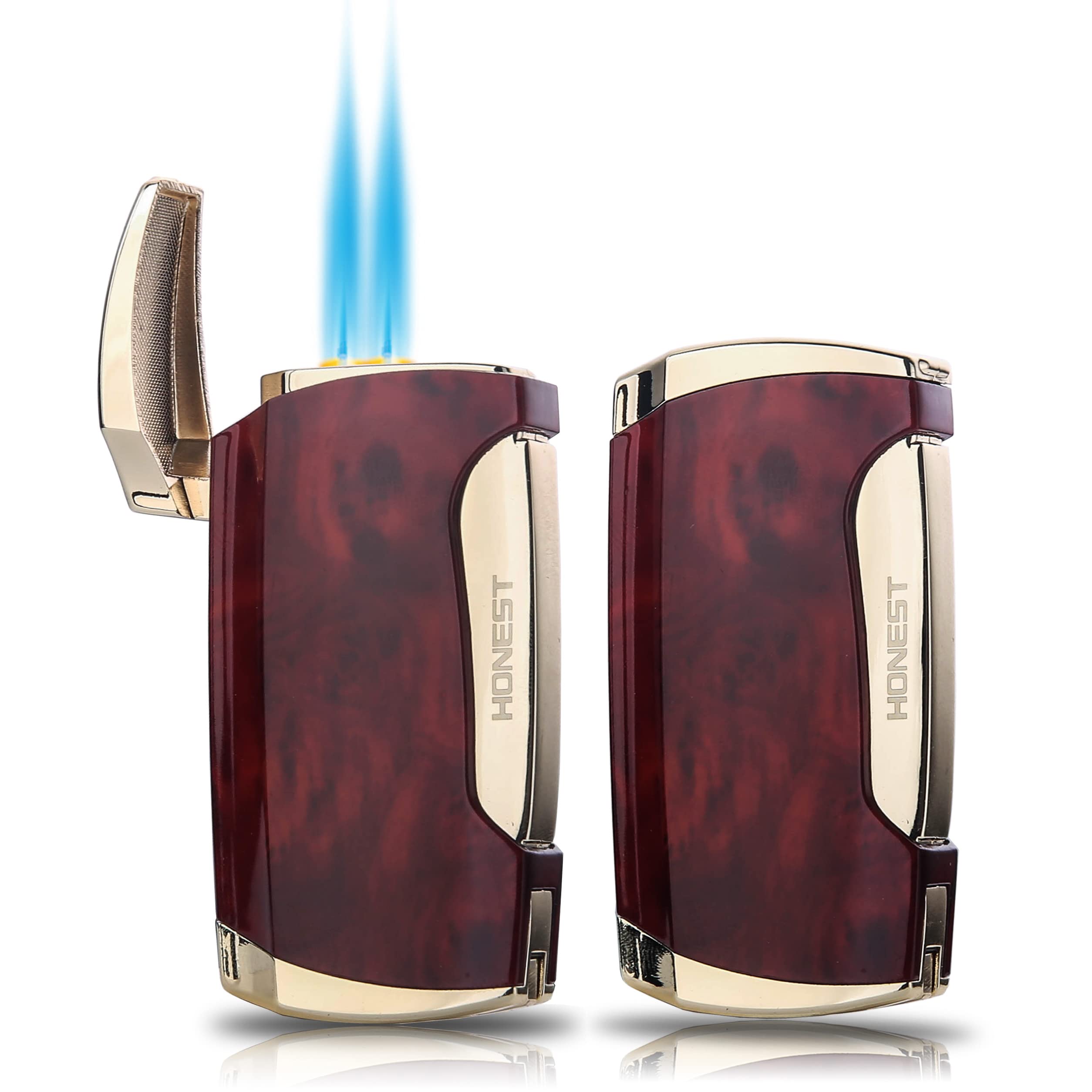 Jet Flame Torch Lighter 2-Pack (Brown) for Cigars & Outdoor Use