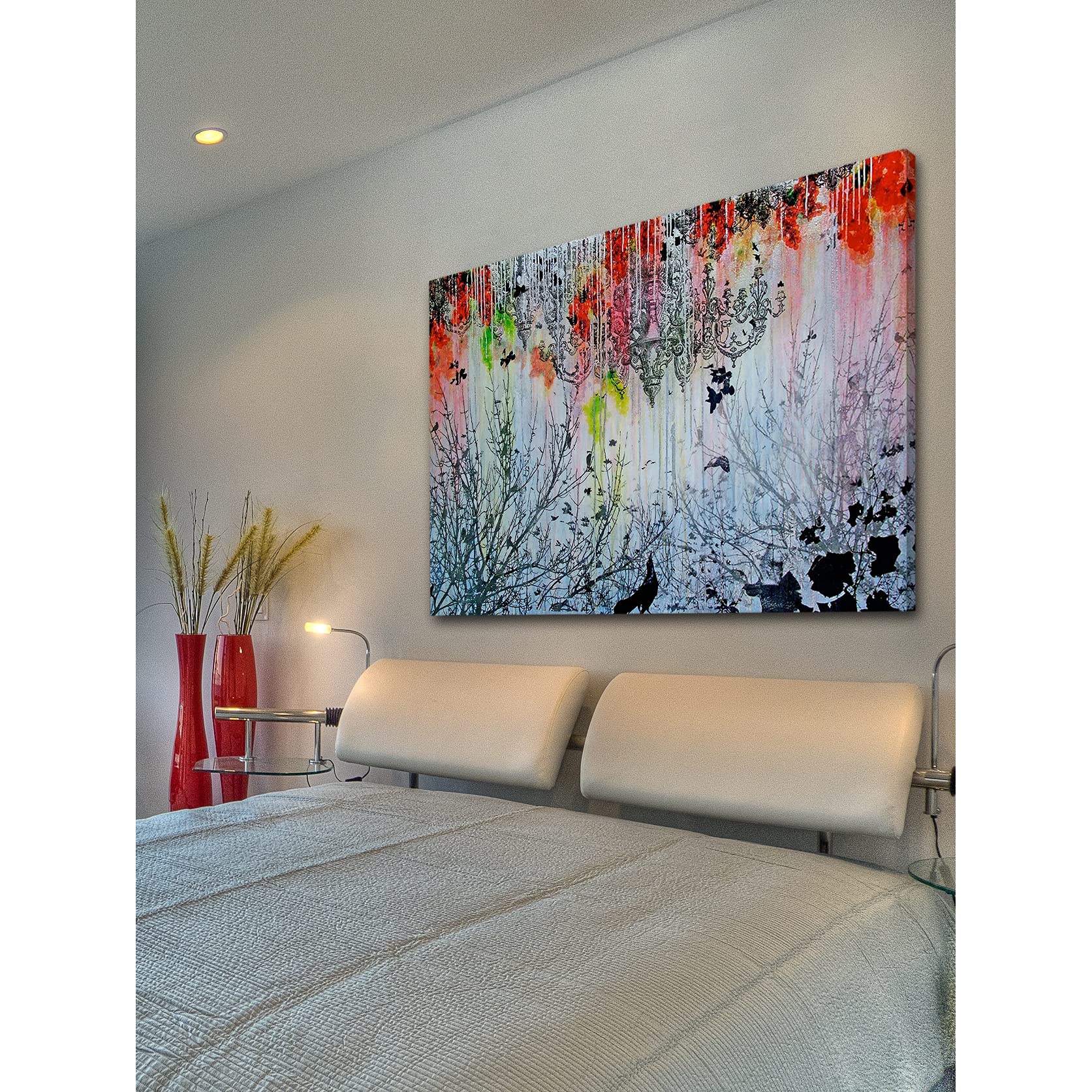 MARMONT HILL - Handmade Mystery of Life Canvas Art Black 45 x 30 - Modern Wall Decor for Living Room, Bedroom & Office