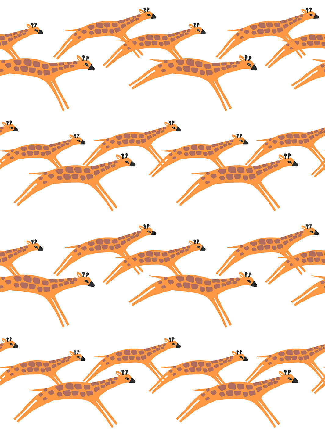 Galloping Giraffes Wallpaper by Tea Collection - White Nursery Wall Decor for Baby Rooms & Kids Bedrooms