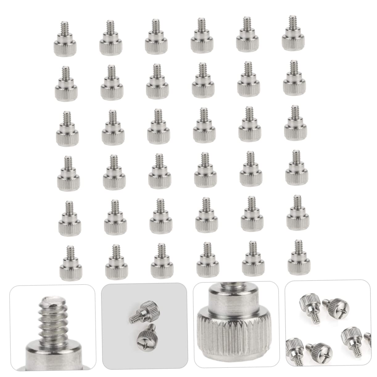 100pcs Silver Computer Case Screws - Chassis Fixing Knob Grip Screws for Easy Hand Installation | PC Building & Repair Accessories | Ideal for DIY Computer Assembly and Hardware Maintenance