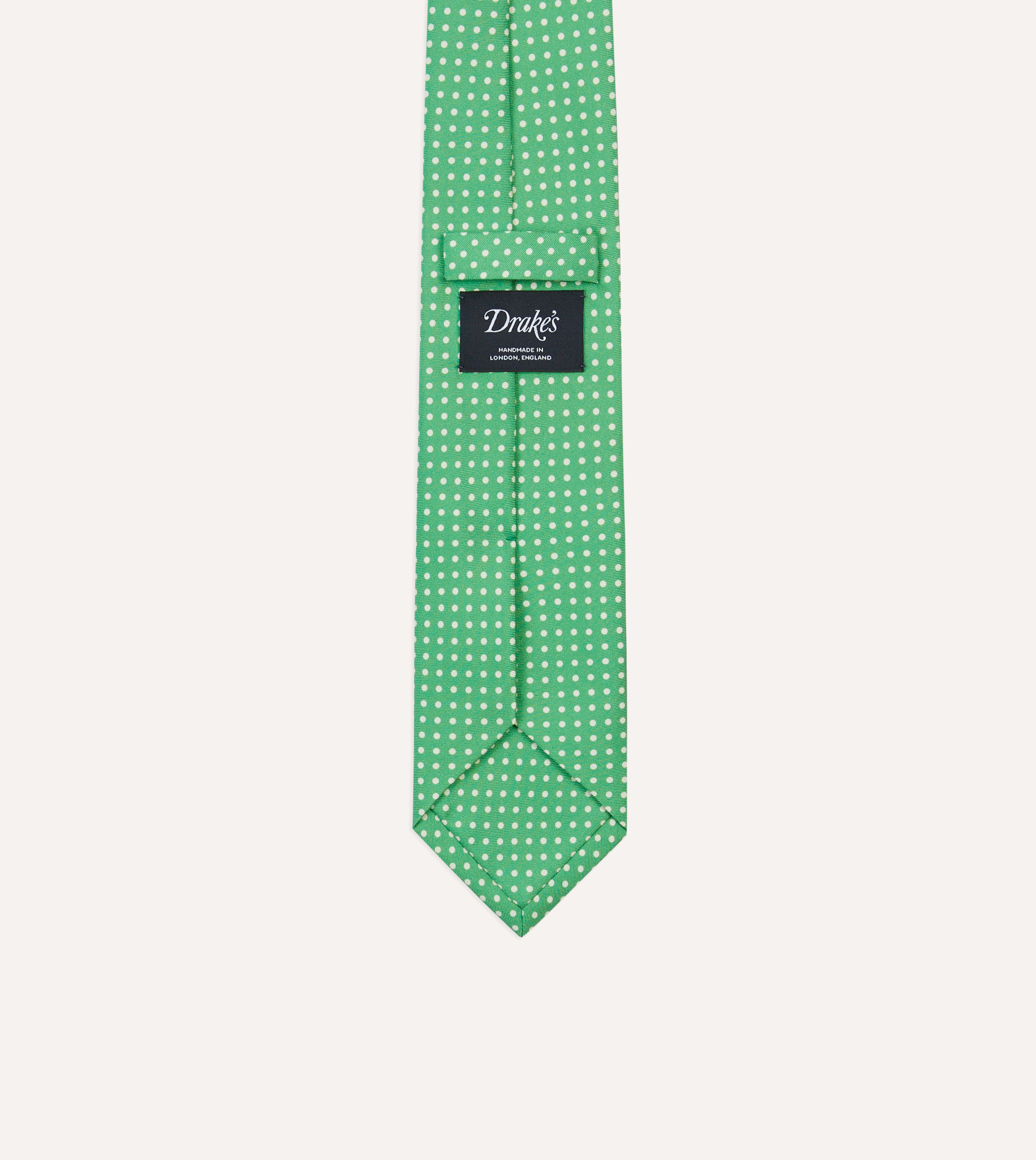Elegant Green Small Spot Silk Self-Tipped Necktie for Men - Perfect for Weddings, Business Meetings & Formal Events