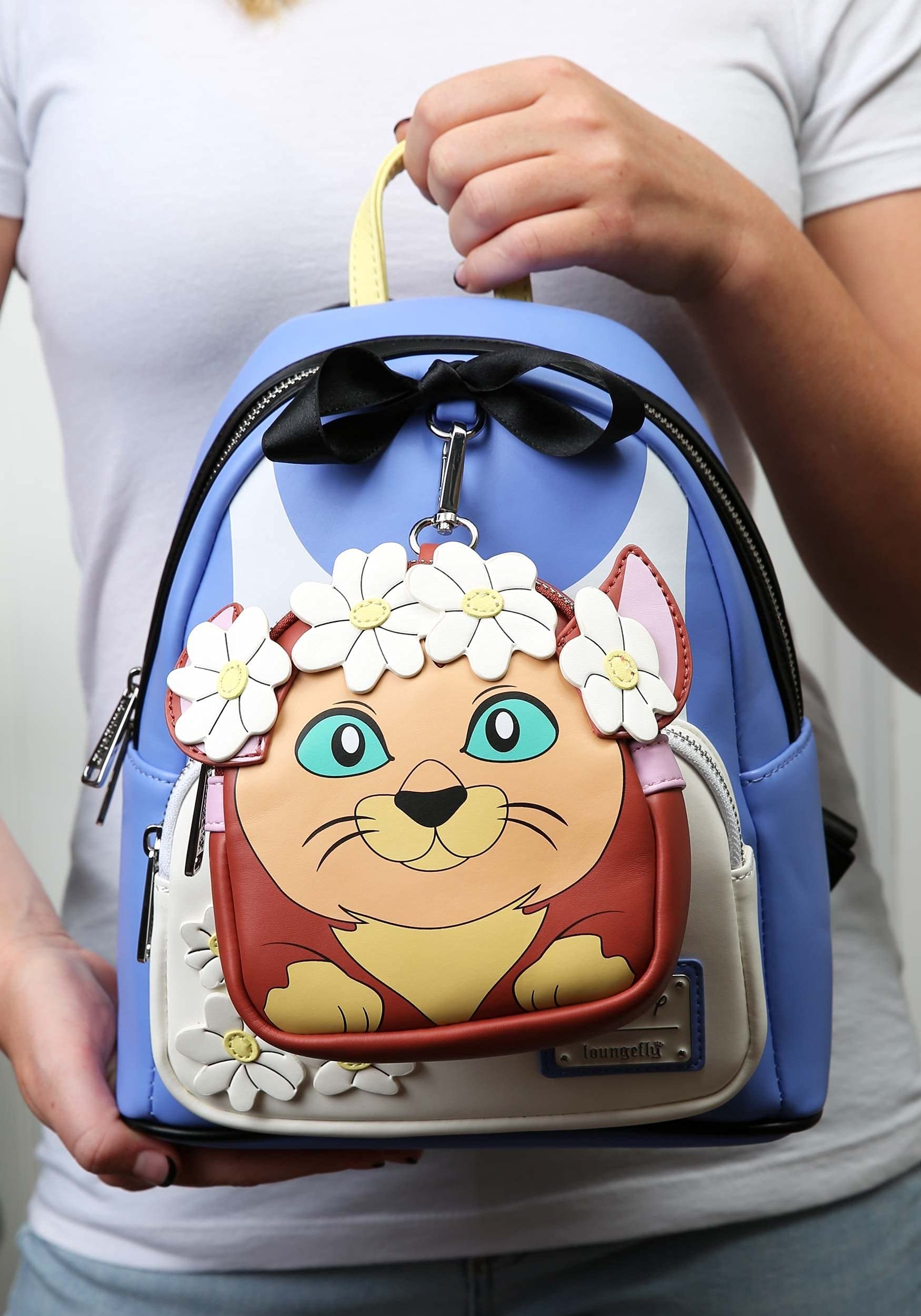 Disney Alice in Wonderland Themed Loungefly Women's Crossbody Bag with Adjustable Double Straps & Detachable Wristlet - Perfect for Cosplay, Disney Parks, and Everyday Fashion Accessory