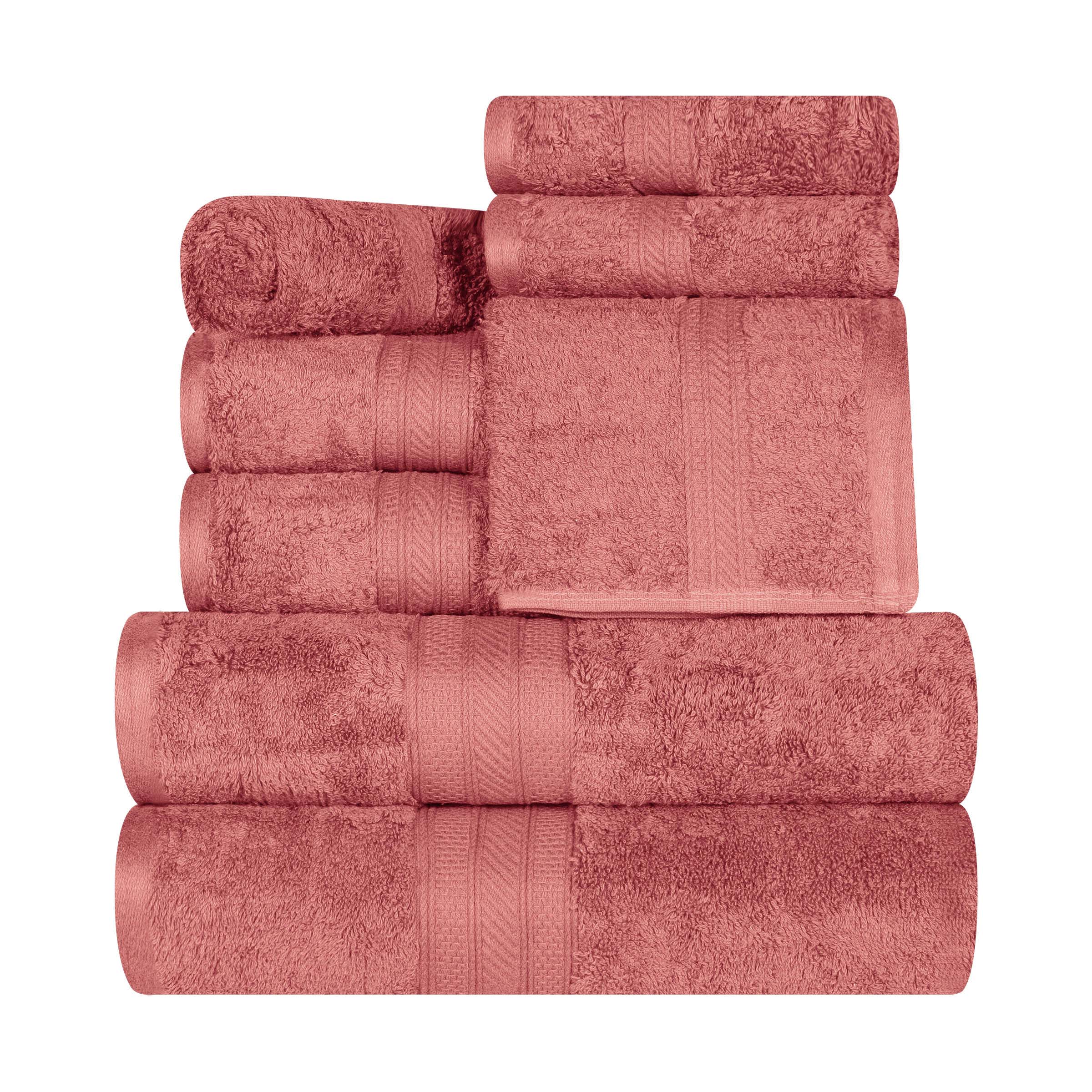 Atlas Cotton Plush Absorbent Heavyweight 8-Piece Bath Towel Set - Ultra Soft & Quick Dry for Spa, Gym, and Luxury Home Use