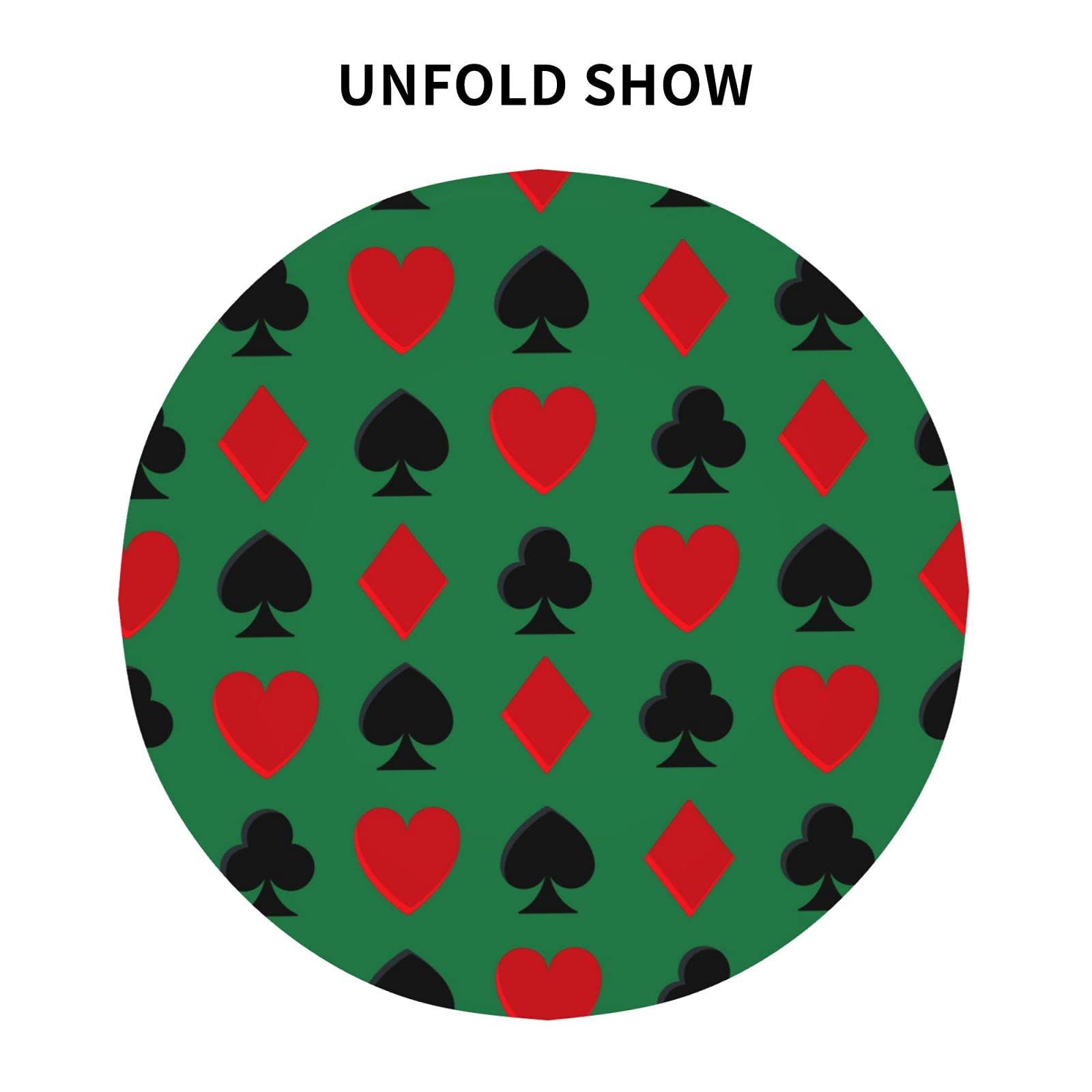 Waterproof 60 Inch Round Tablecloth - Durable Playing Cards Design for Outdoor Patio, Picnic, Wedding & Indoor Kitchen Decor - Perfect for Parties, Dinner & Special Events