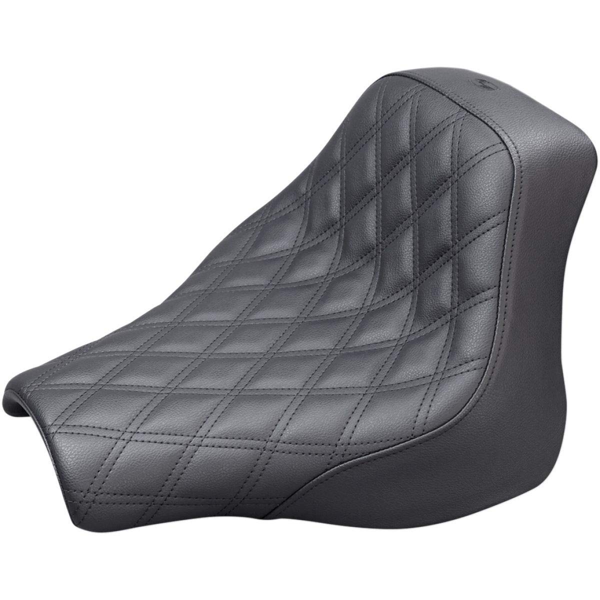Saddlemen Renegade LS Solo Seat for Harley-Davidson FXFBS 2018-2019 - Black Standard Motorcycle Seat for Comfortable Cruising & Long-Distance Riding