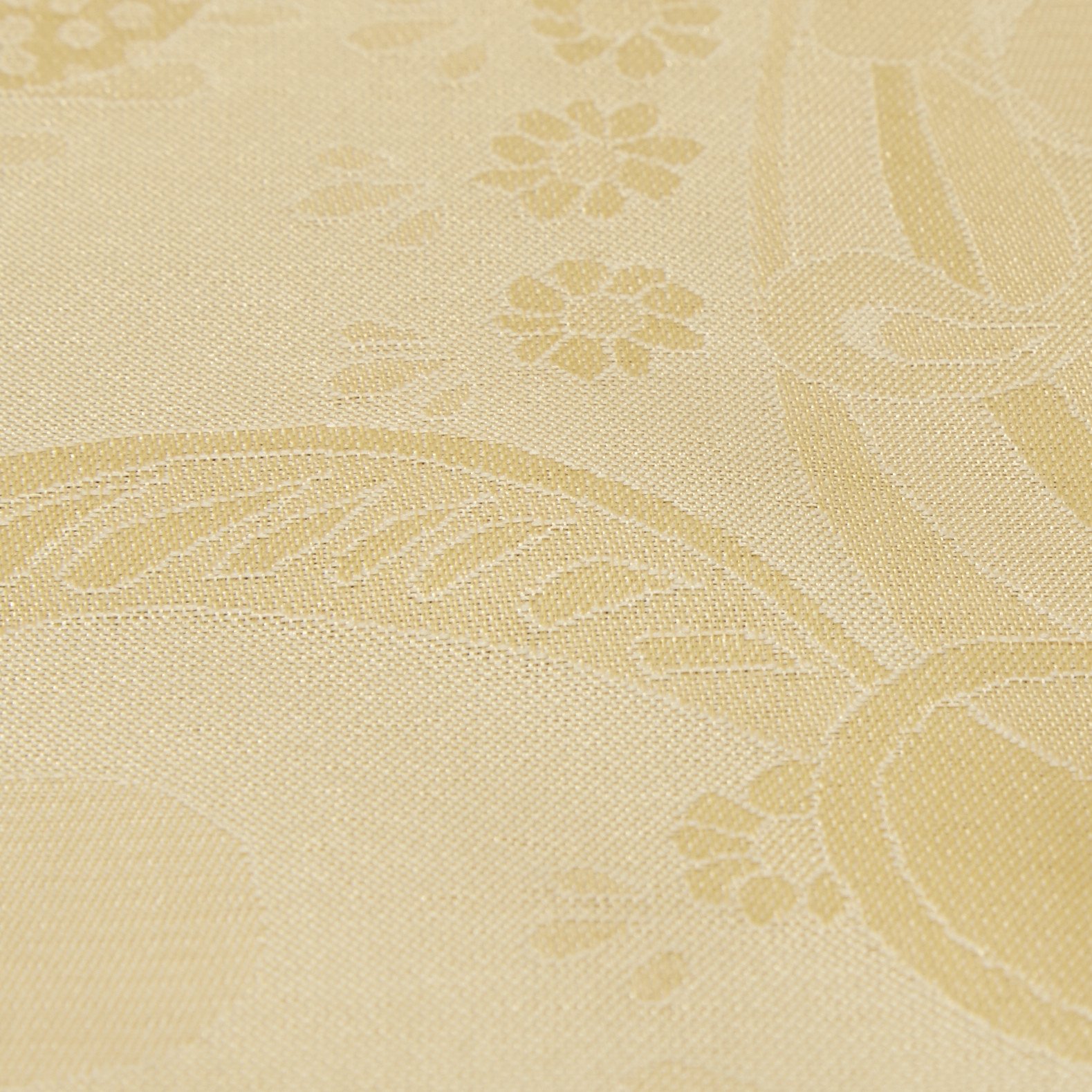 Elegant Violet Linen Tablecloth with European Rose Design - 60 Inch Round Gold Trimmed Dining Table Cover for Formal Dinners, Wedding Receptions & Special Occasions