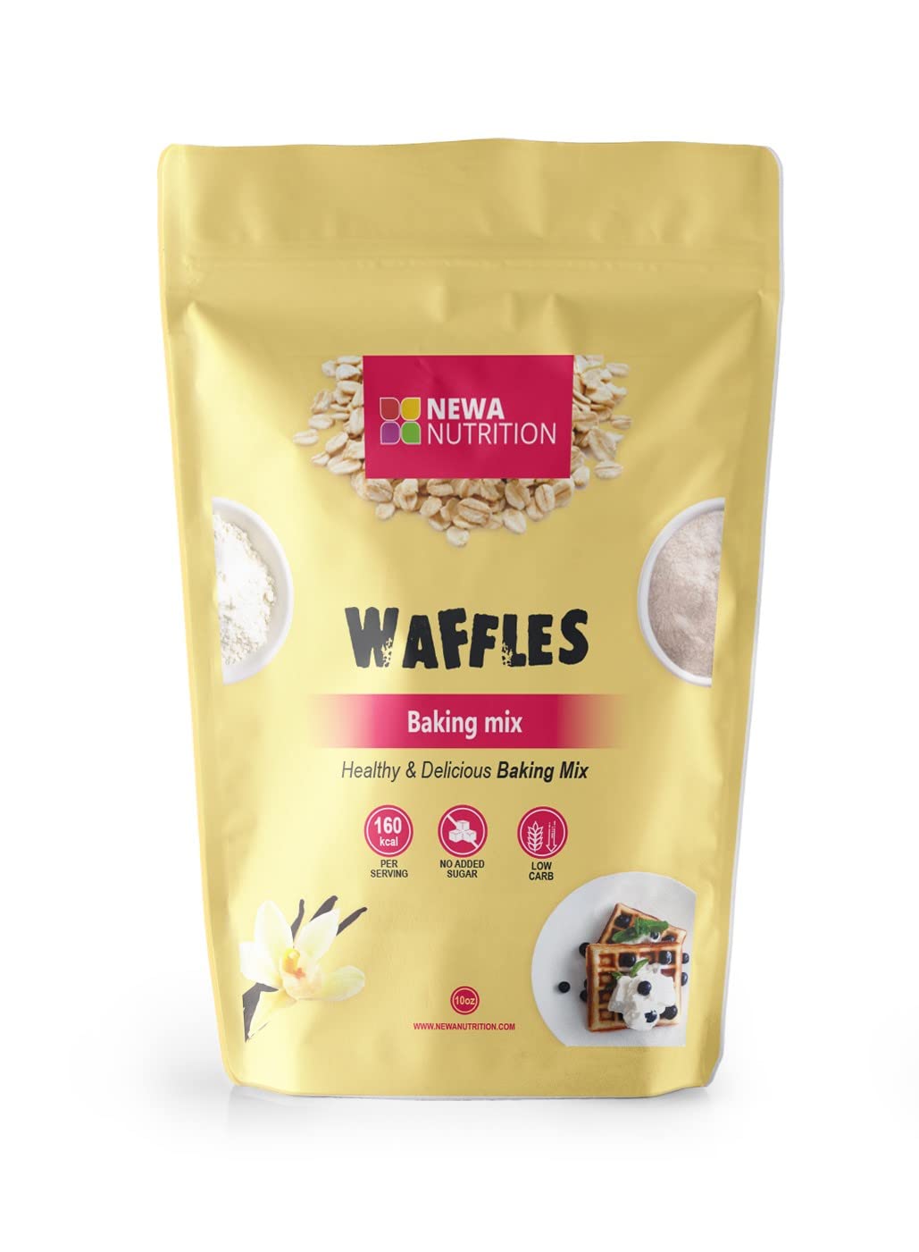 Sugar Free Waffle & Pancake Mix by Newa Nutrition – Just Add Water, Keto & Diabetic Friendly – Perfect for Low-Carb Breakfast, Healthy Snacks & Gluten-Free Baking