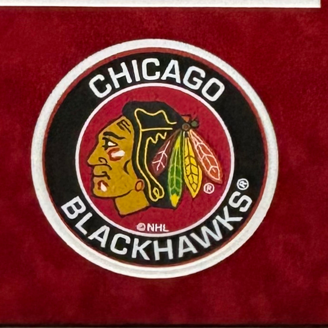 Andrew Shaw Autographed Chicago Blackhawks Custom Suede Matte Framed Hockey Jersey with JSA COA - Perfect for Sports Memorabilia Collectors and Hockey Fans' Man Cave Decor