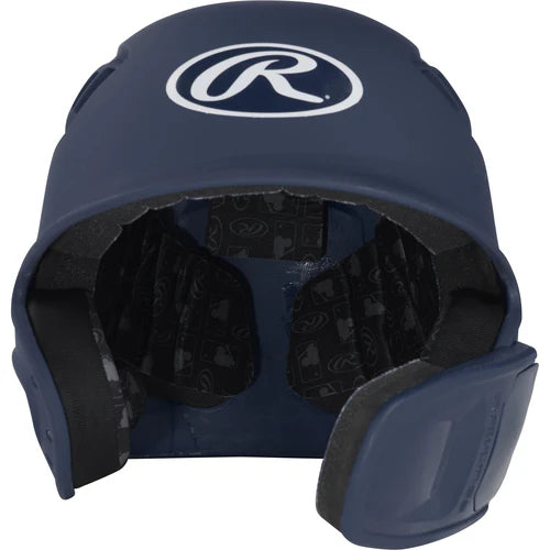 Rawlings R16 Matte Baseball Helmet with Reversible Jaw Guard - Navy Senior Size for Adult Players | Perfect for Baseball Training, Games & Safety Protection