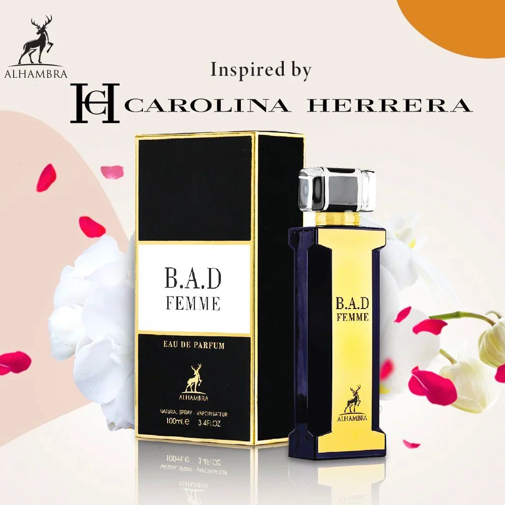 B.A.D. Femme Women's Perfume 3.4 oz Eau de Parfum - Floral Fruity Fragrance for Date Night & Special Occasions