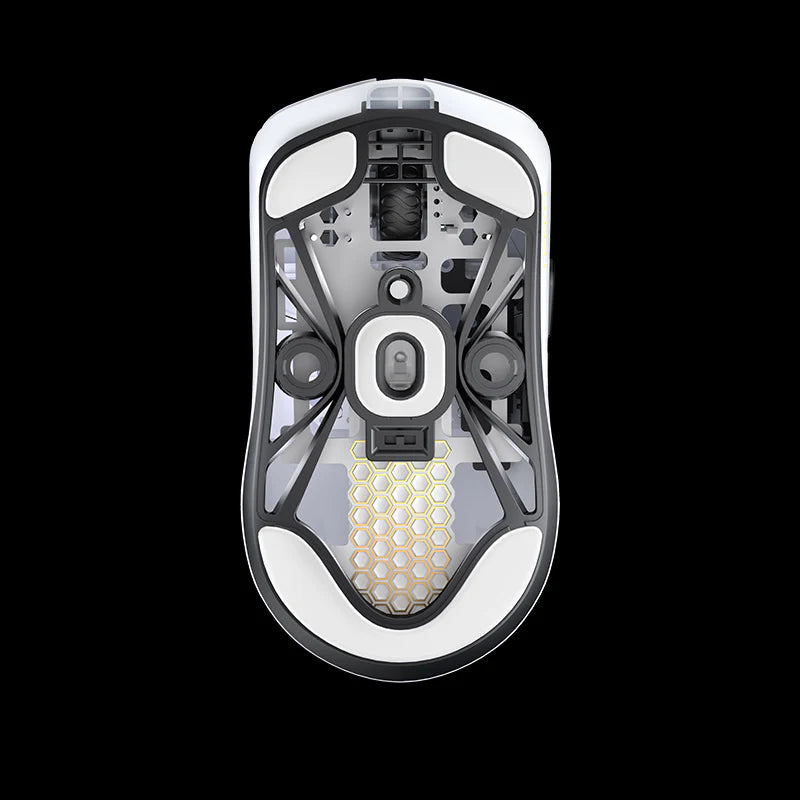 Lamzu Maya Wireless Gaming Mouse - Polar White (4K Compatible) - Lightweight Ergonomic Design for FPS, MOBA & Esports Gaming