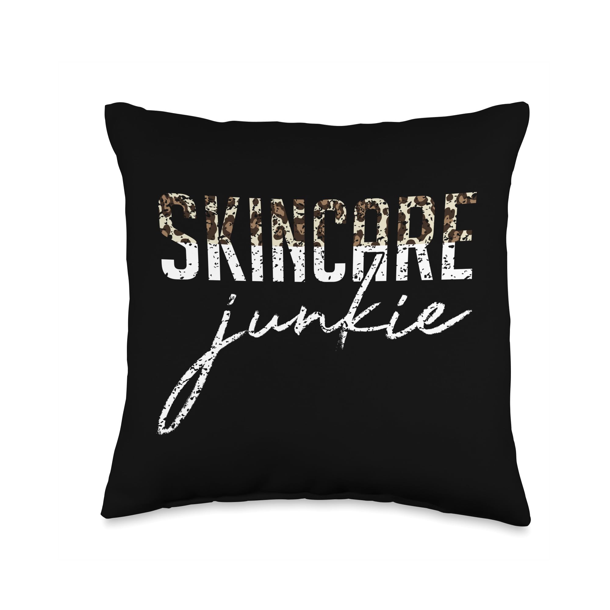 Skincare Junkie Vintage Throw Pillow - 16x16 Inch Multicolor Decor for Estheticians & Skin Specialists - Perfect for Spa, Salon & Home Decor Gifts