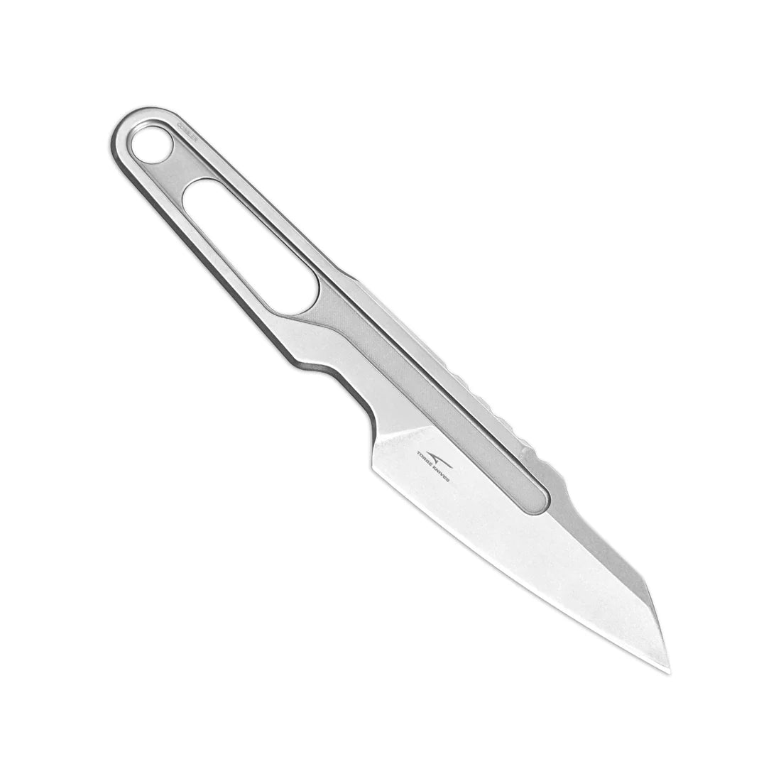 Kizer 1057A1 Cobbler Compact Fixed Blade Knife - Stonewashed Stainless Steel Blade & Handle - EDC, Outdoor Camping, Hunting, Survival Tool